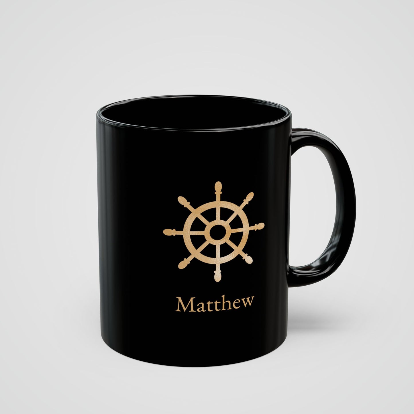 Personalized Mug with Nautical Ship Wheel