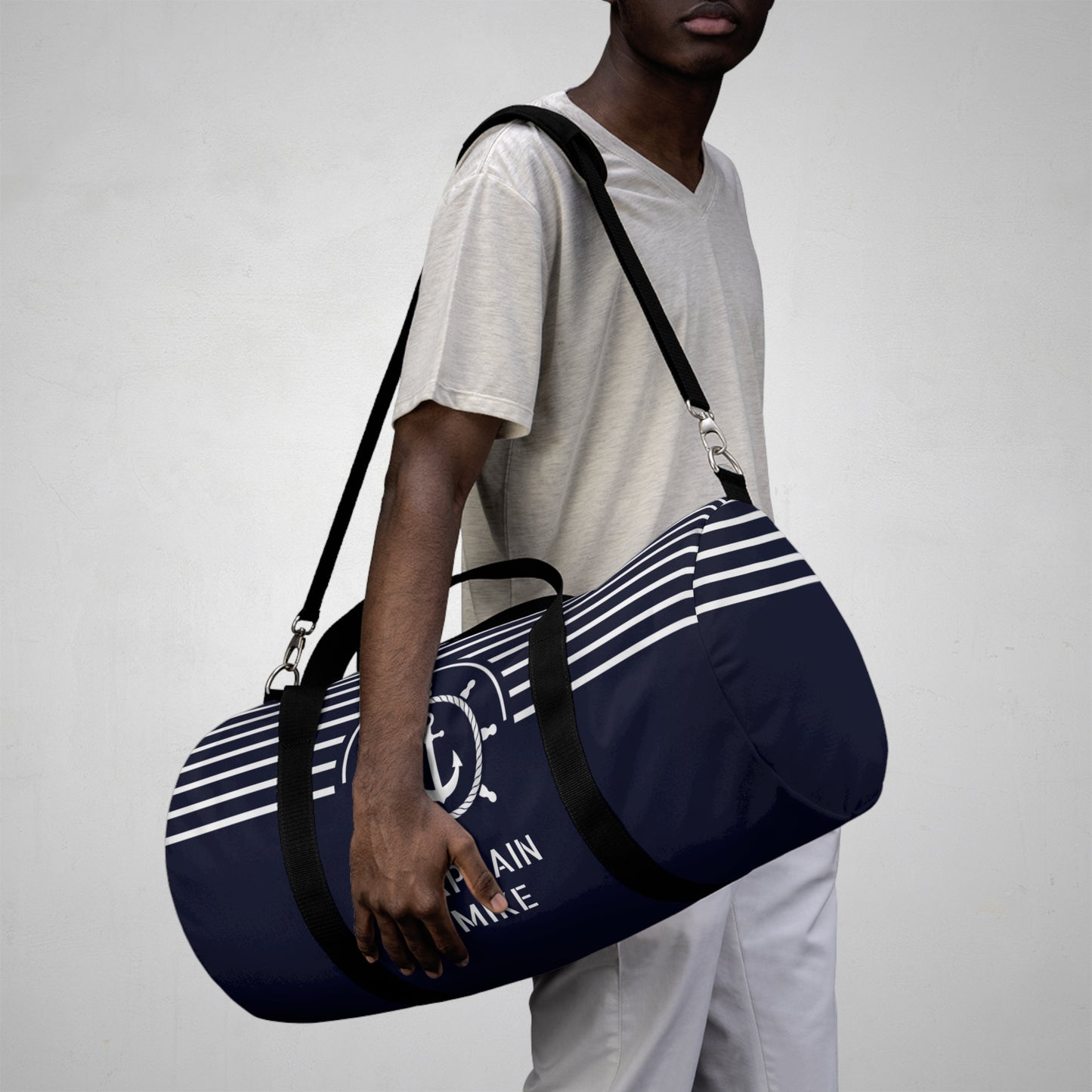 Anchor & Ship Wheel Duffel Bag – Personalized Nautical Sports & Travel Bag