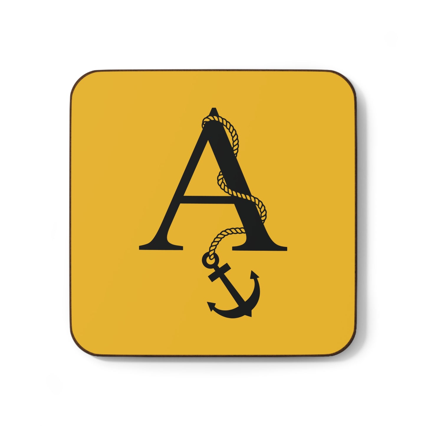 Yellow Nautical Monogram Coasters (set of 4)