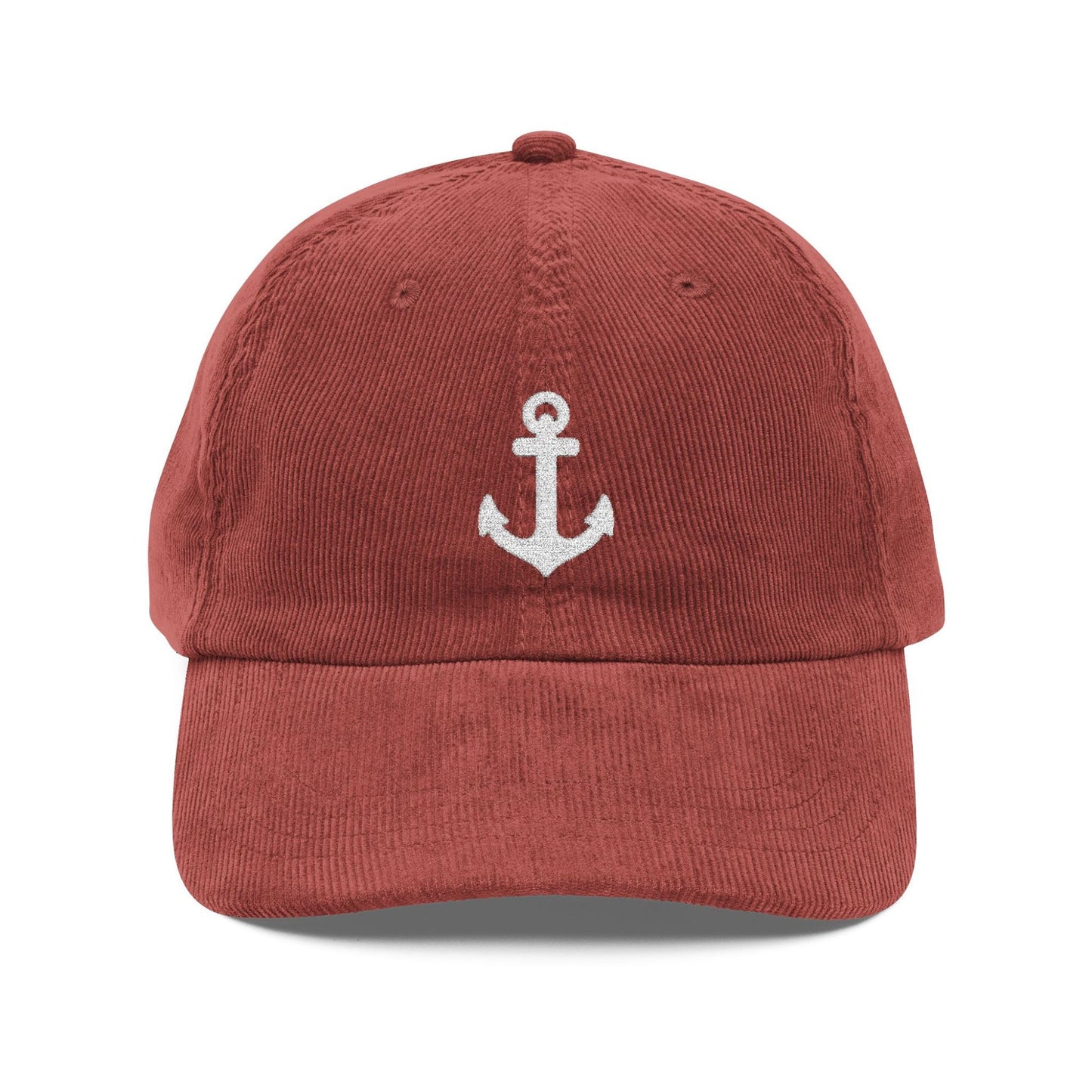 Embroidered Anchor Corduroy Hat