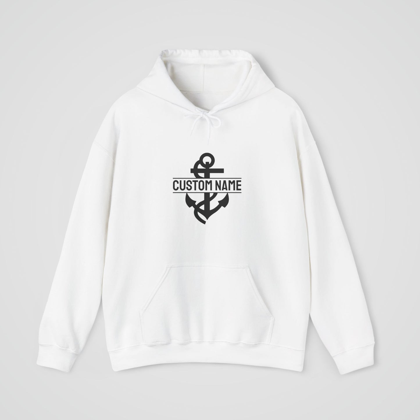 Personalized Hooded Sweatshirt with Nautical Anchor