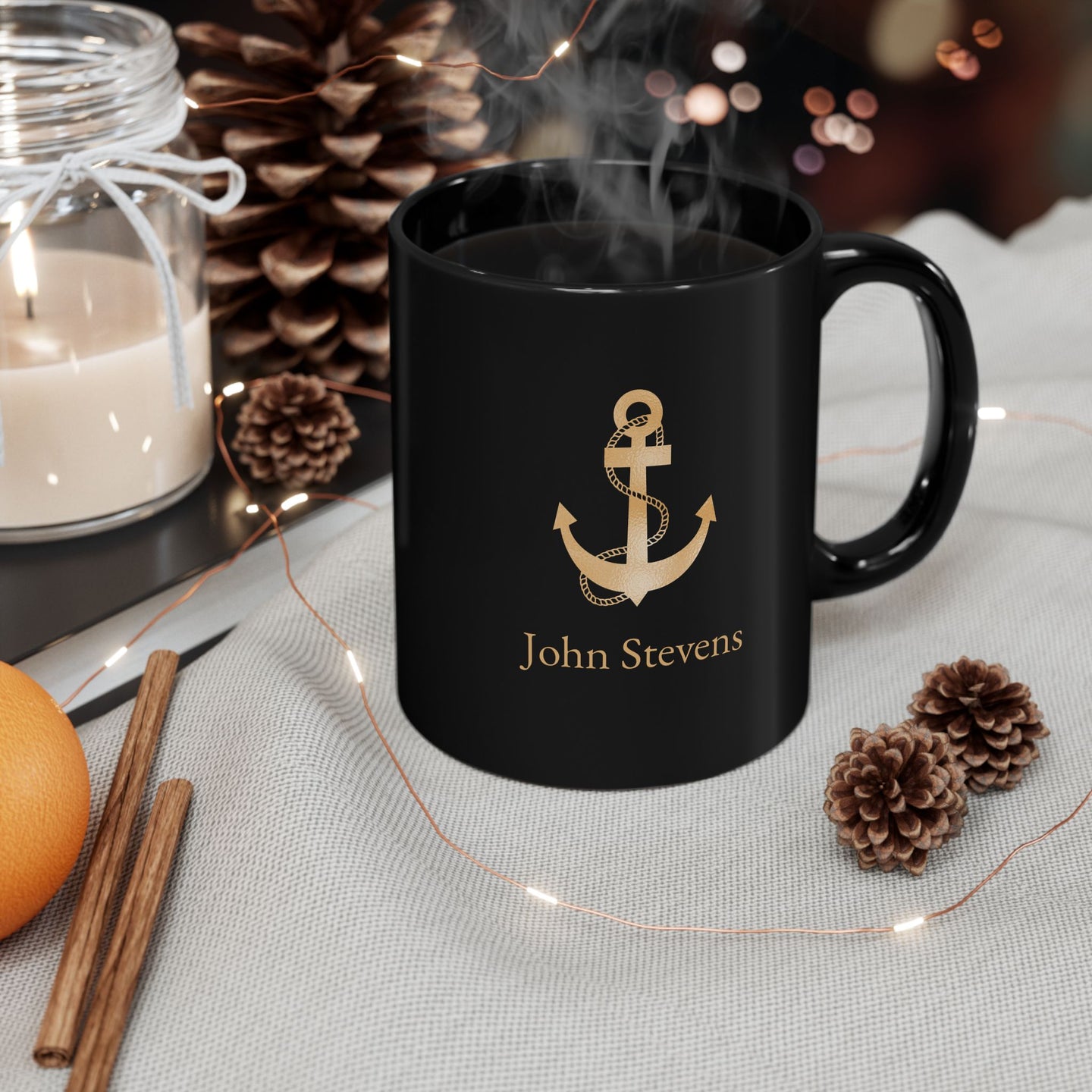 Personalized Mug with Nautical Anchor