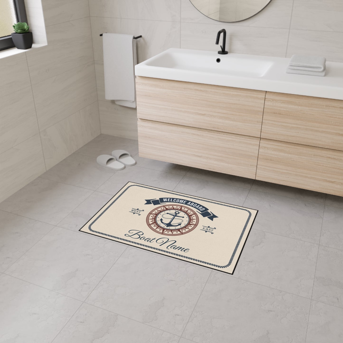 Personalized Welcome Aboard Boat Mat