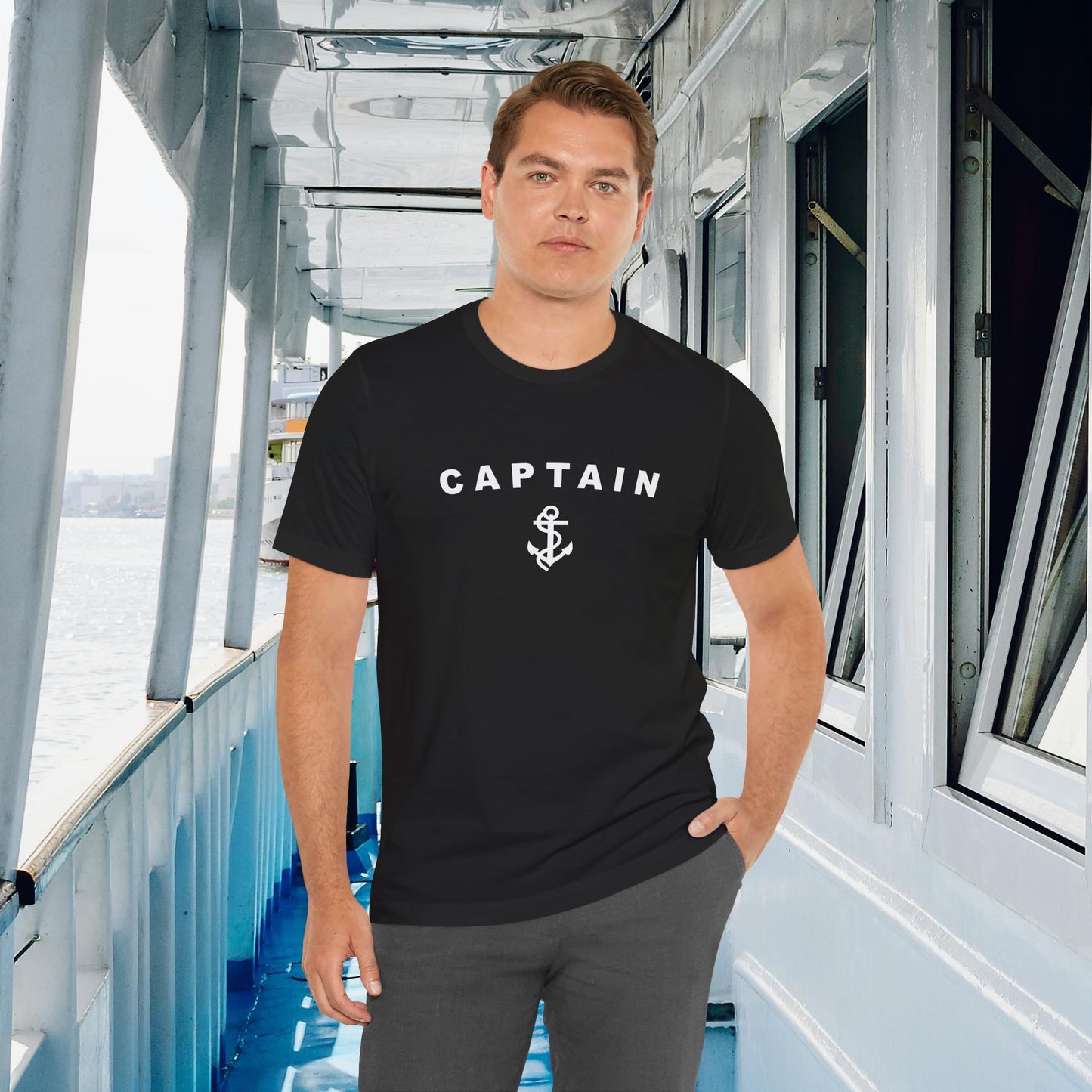 Captain T-shirt with Nautical Anchor