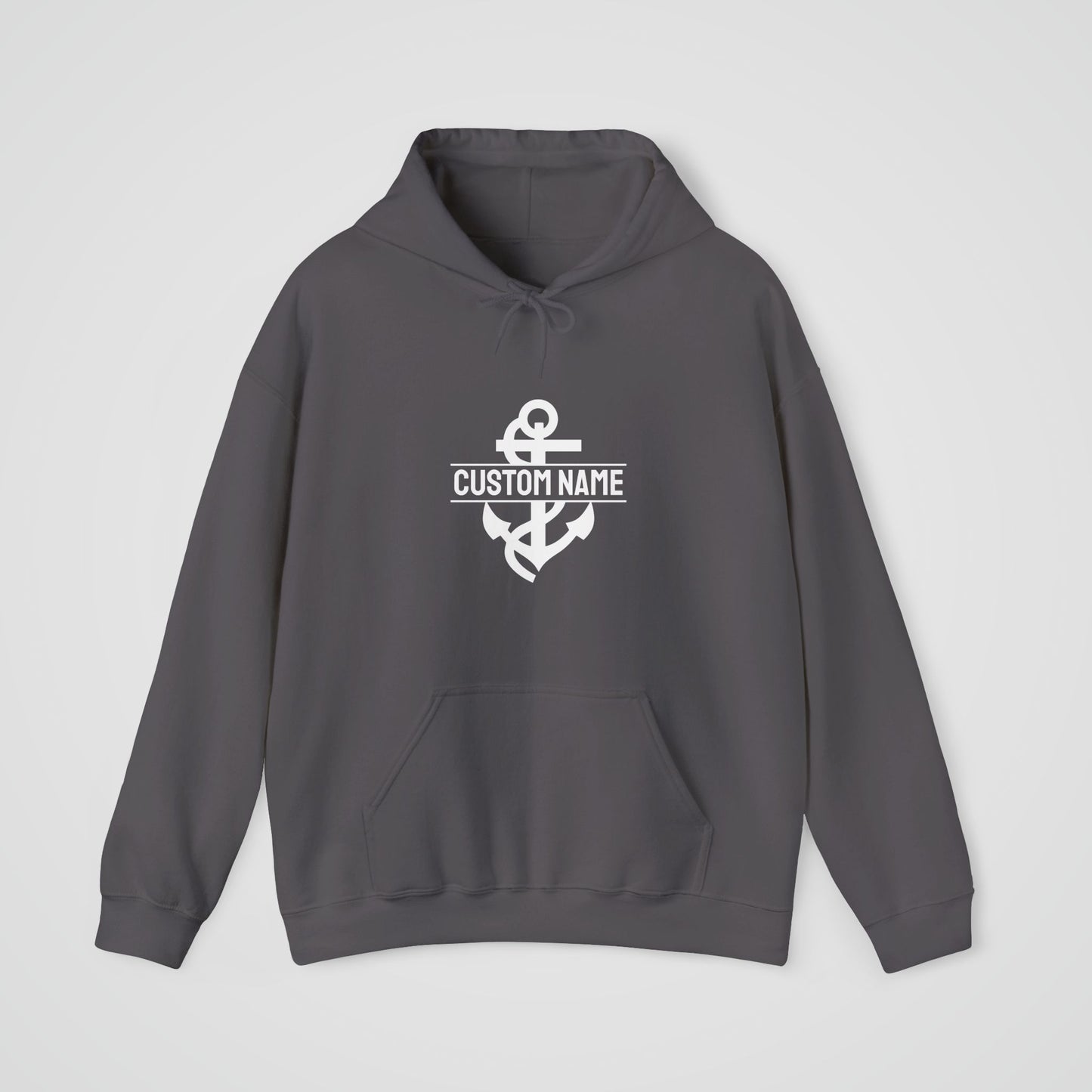 Personalized Hooded Sweatshirt with Nautical Anchor