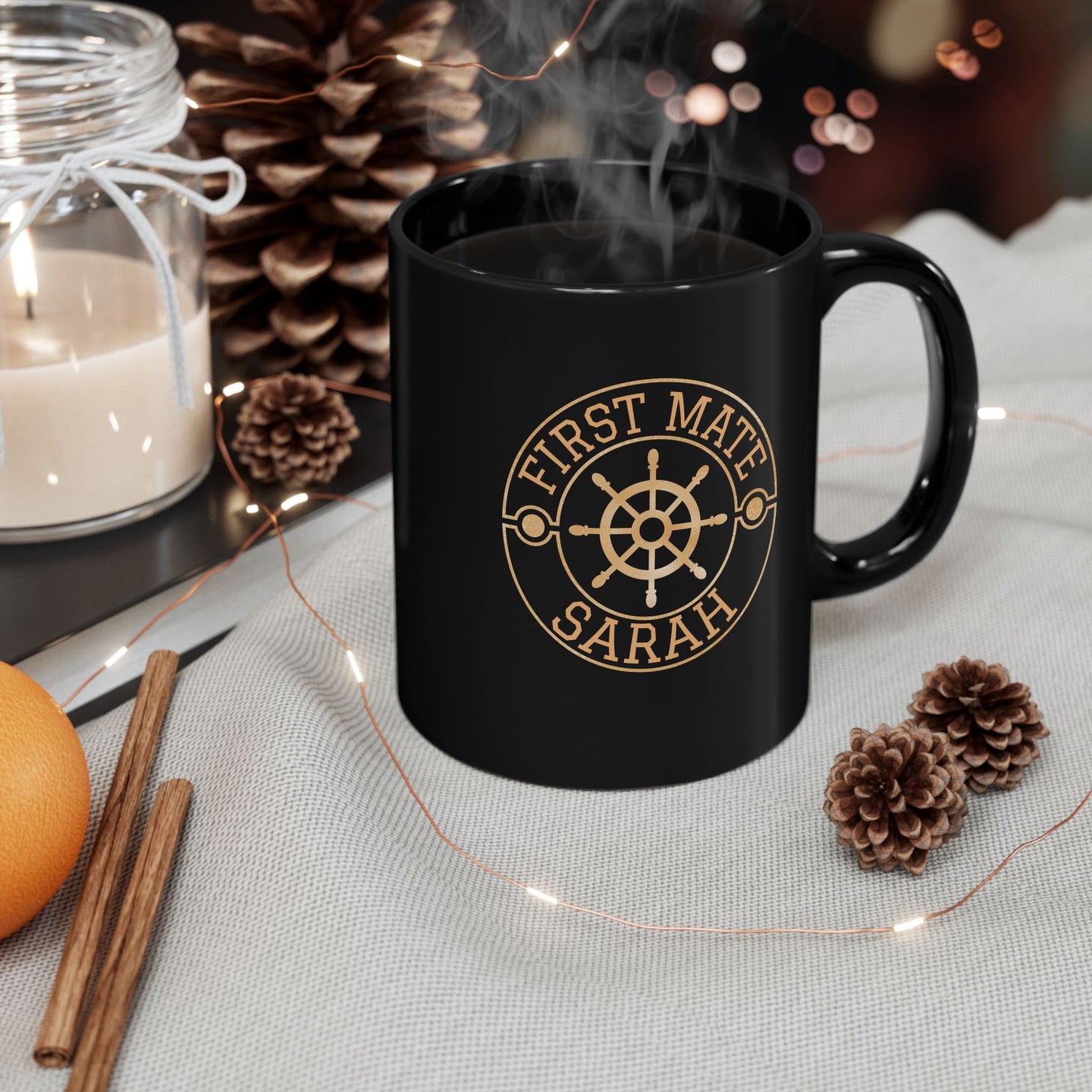 Personalized Mug with Ship Wheel