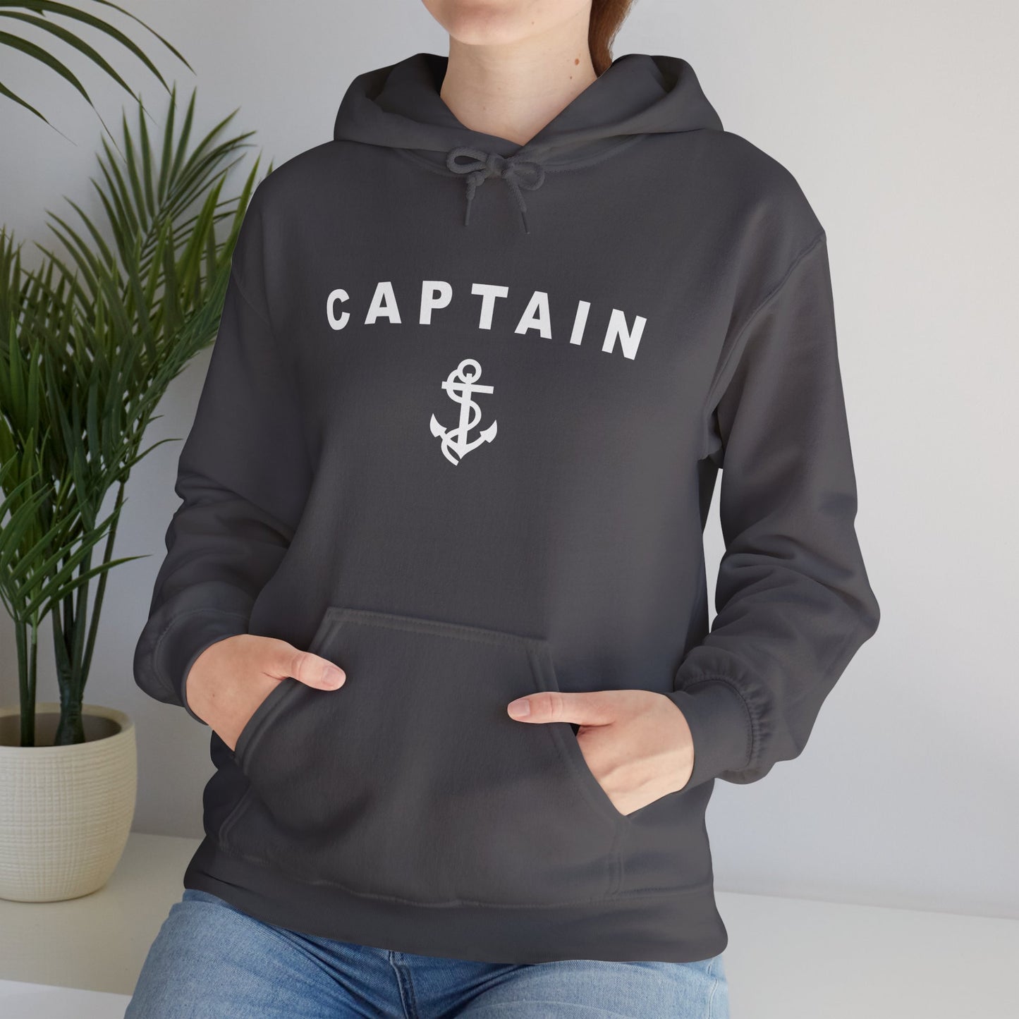 Captain Hooded Sweatshirt with Nautical Anchor