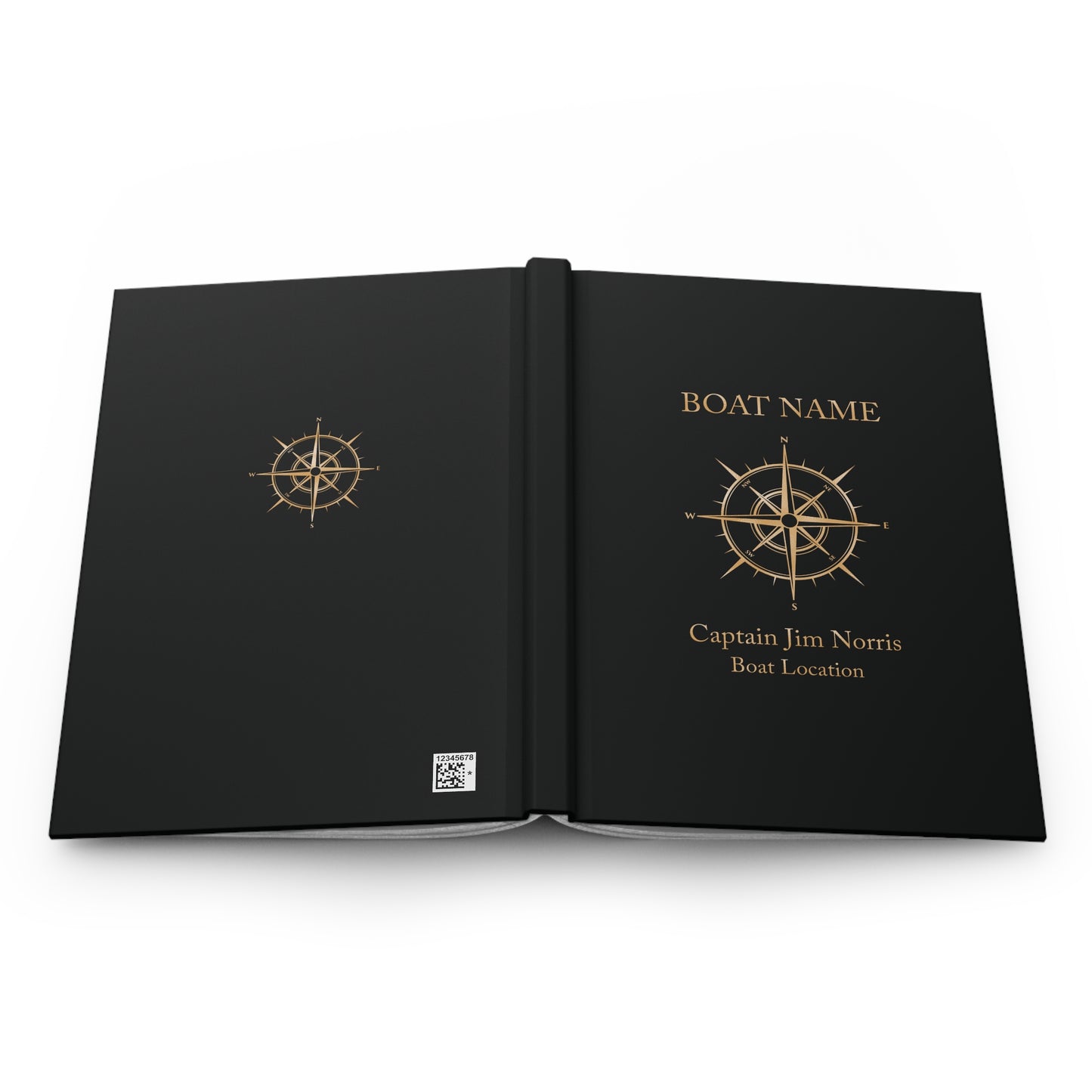 Gold Compass Boat Logbook or Guestbook