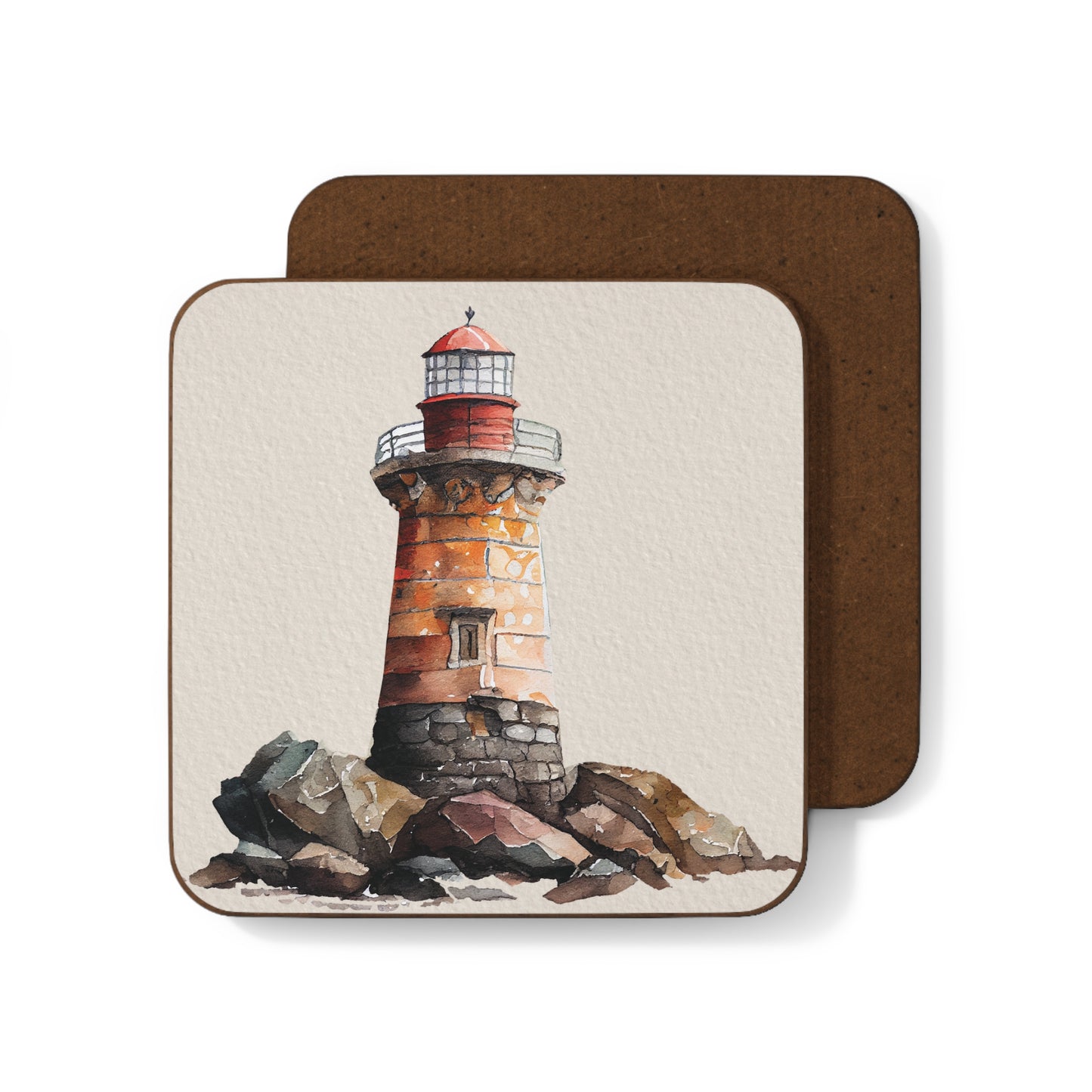 Lighthouse Coaster - Set of 4 (Hardboard Back)