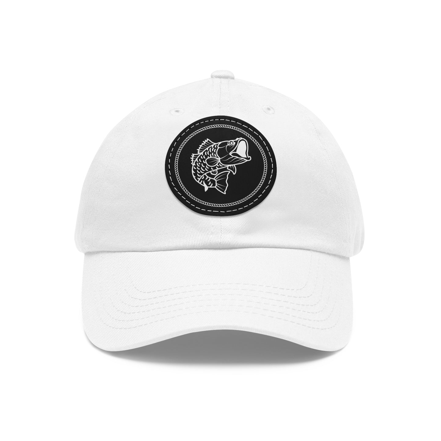 Fish Dad Hat with Round Leather Patch