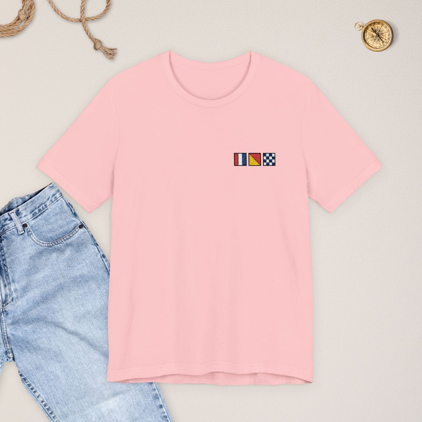 Nautical Flag Embroidered T-Shirt