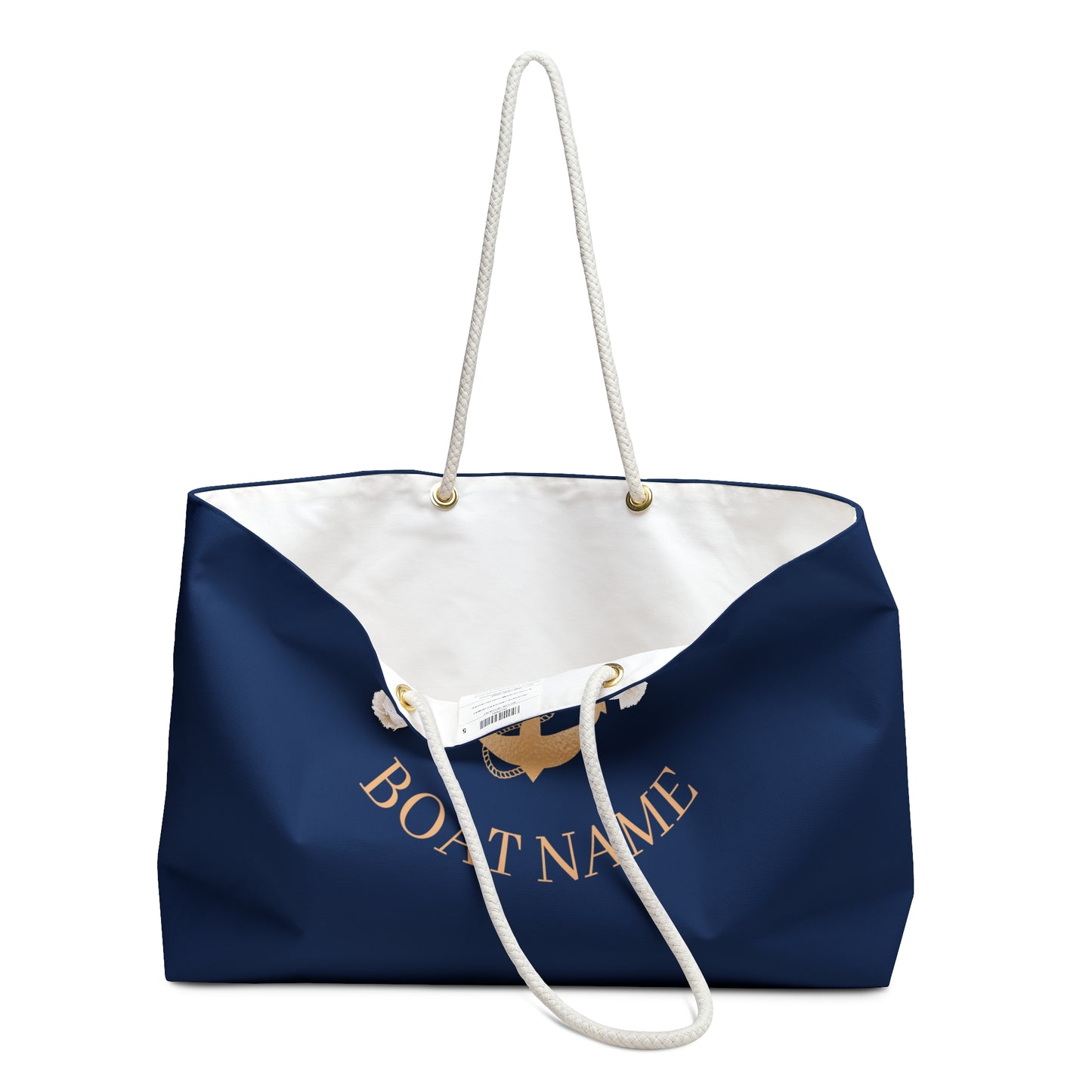 Personalized Boat Name Weekender – Anchor Design Nautical Tote