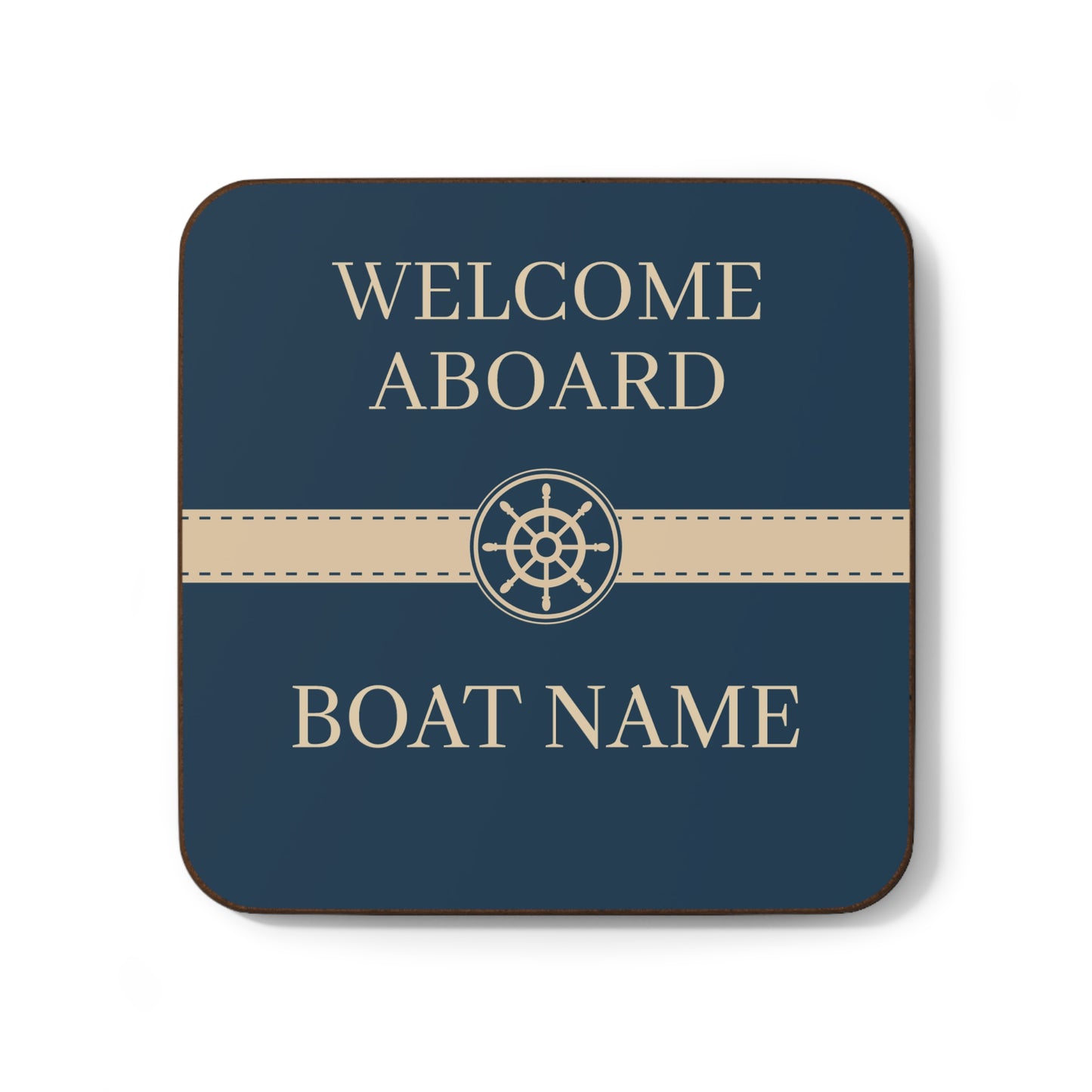 Boat Name Coaster - Ship Wheel (Set of 4)