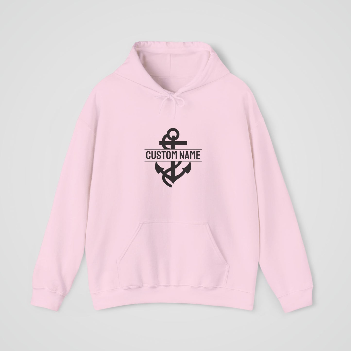 Personalized Hooded Sweatshirt with Nautical Anchor