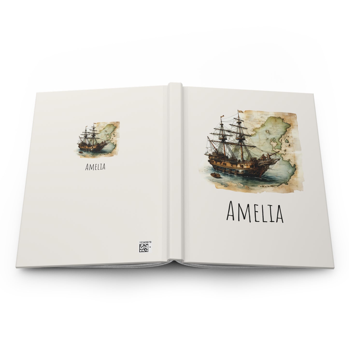 Nautical Map with Sailing Ship Journal