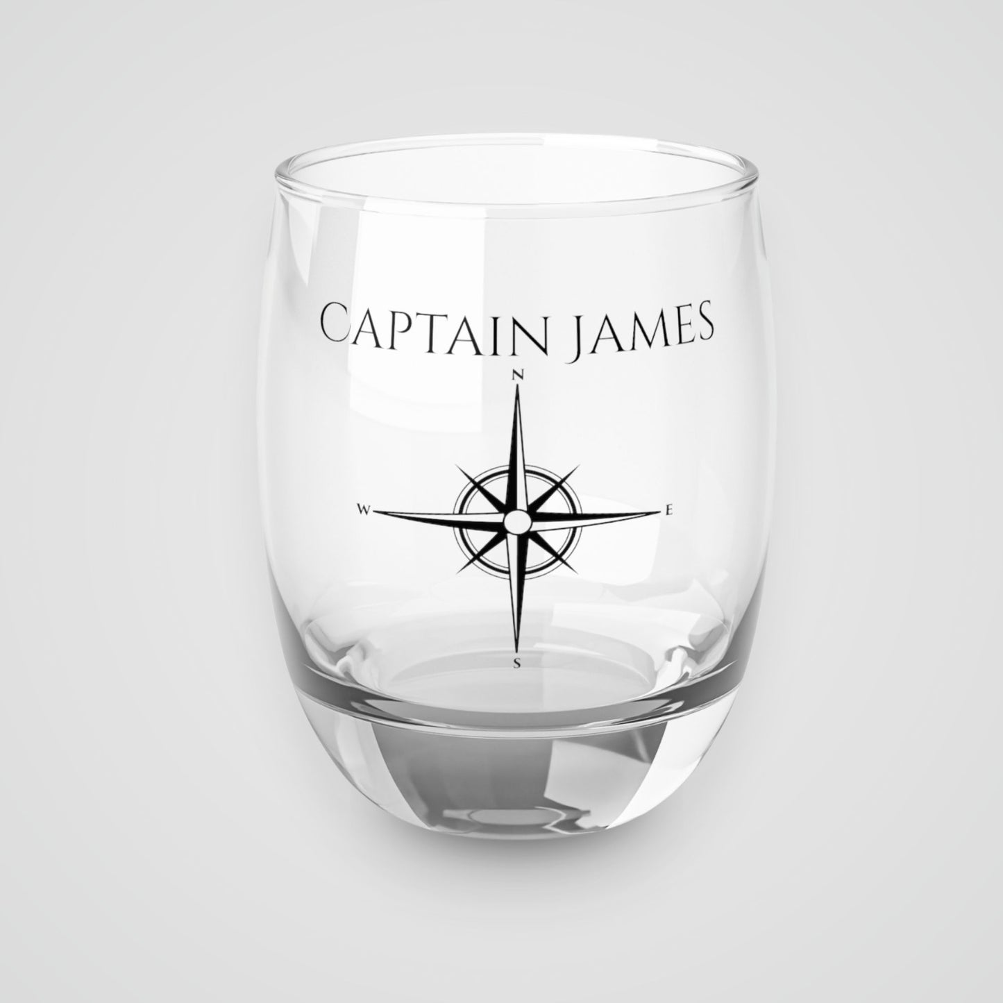 Personalized Nautical Compass Whiskey Glass