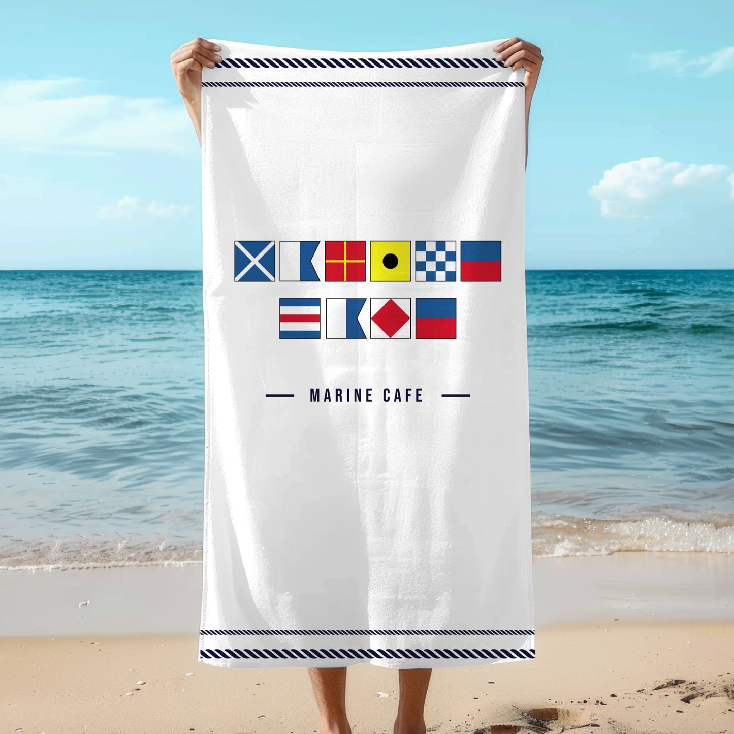 Custom Nautical Flag Towel with Boat Name
