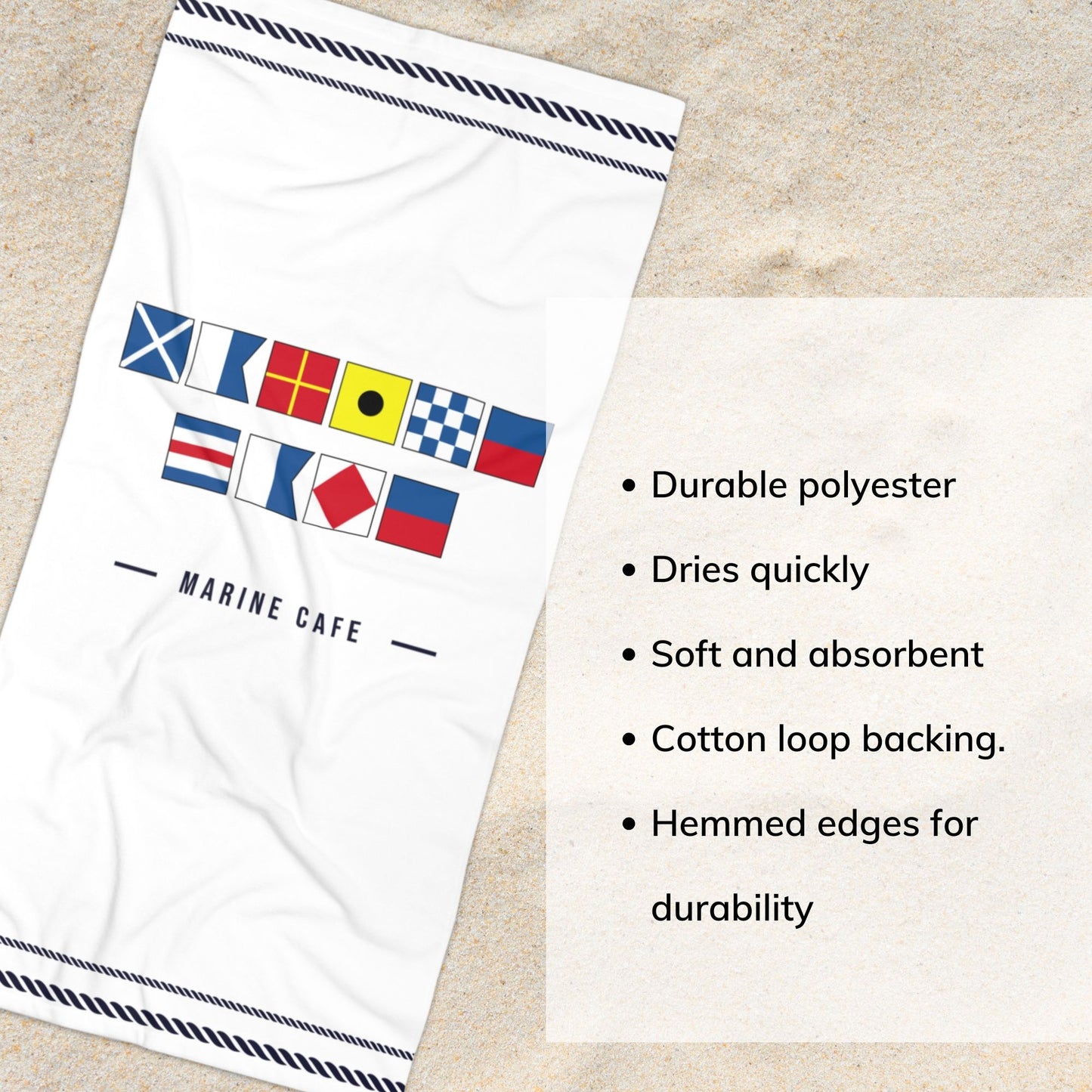 Custom Nautical Flag Towel with Boat Name