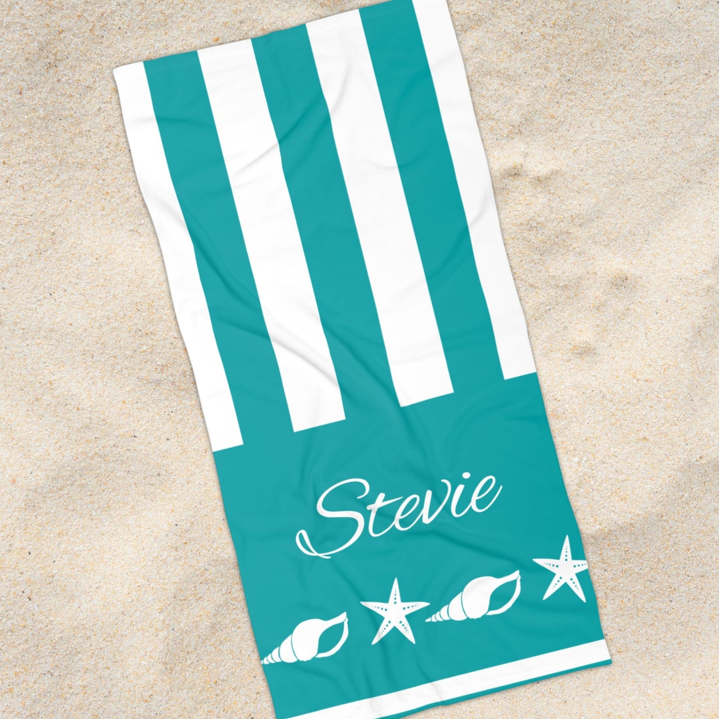 Personalized Seashell & Starfish Towel