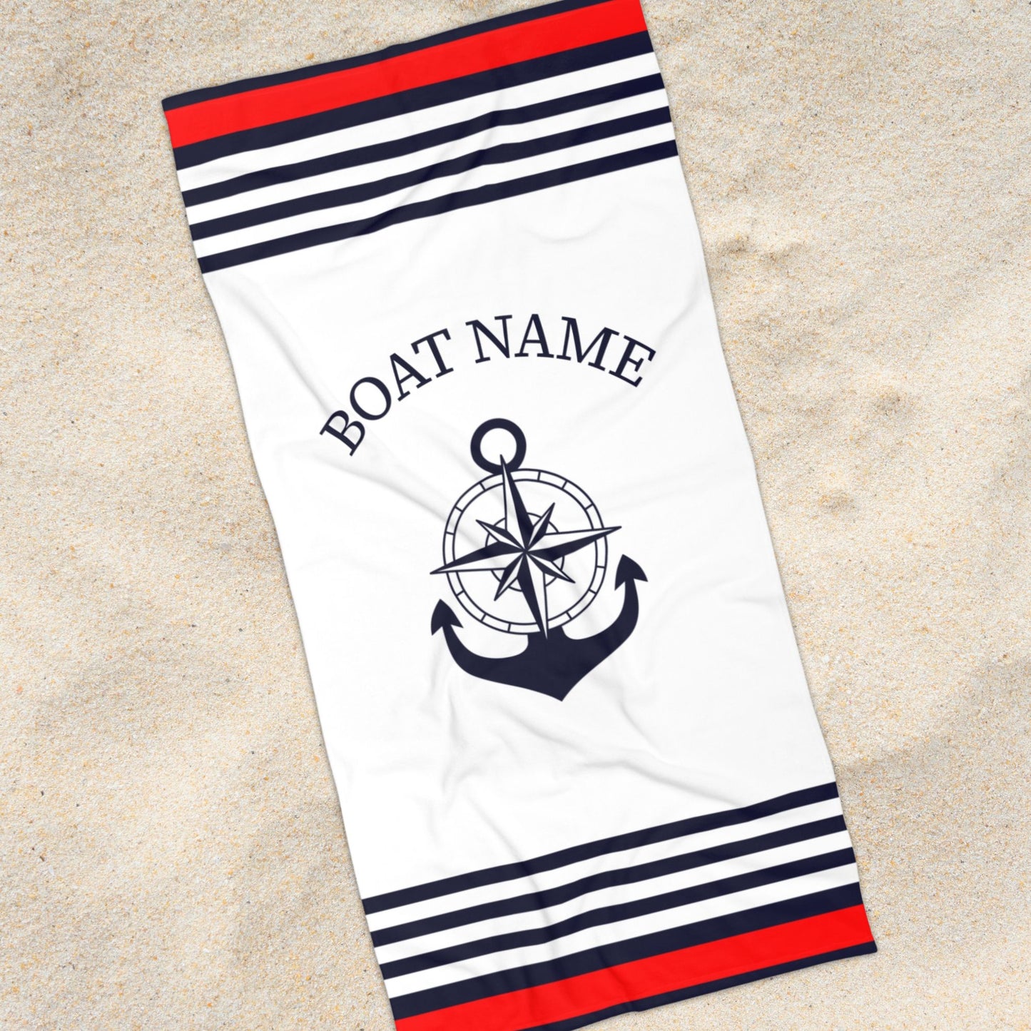 Custom Boat Towel with Anchor and Compass