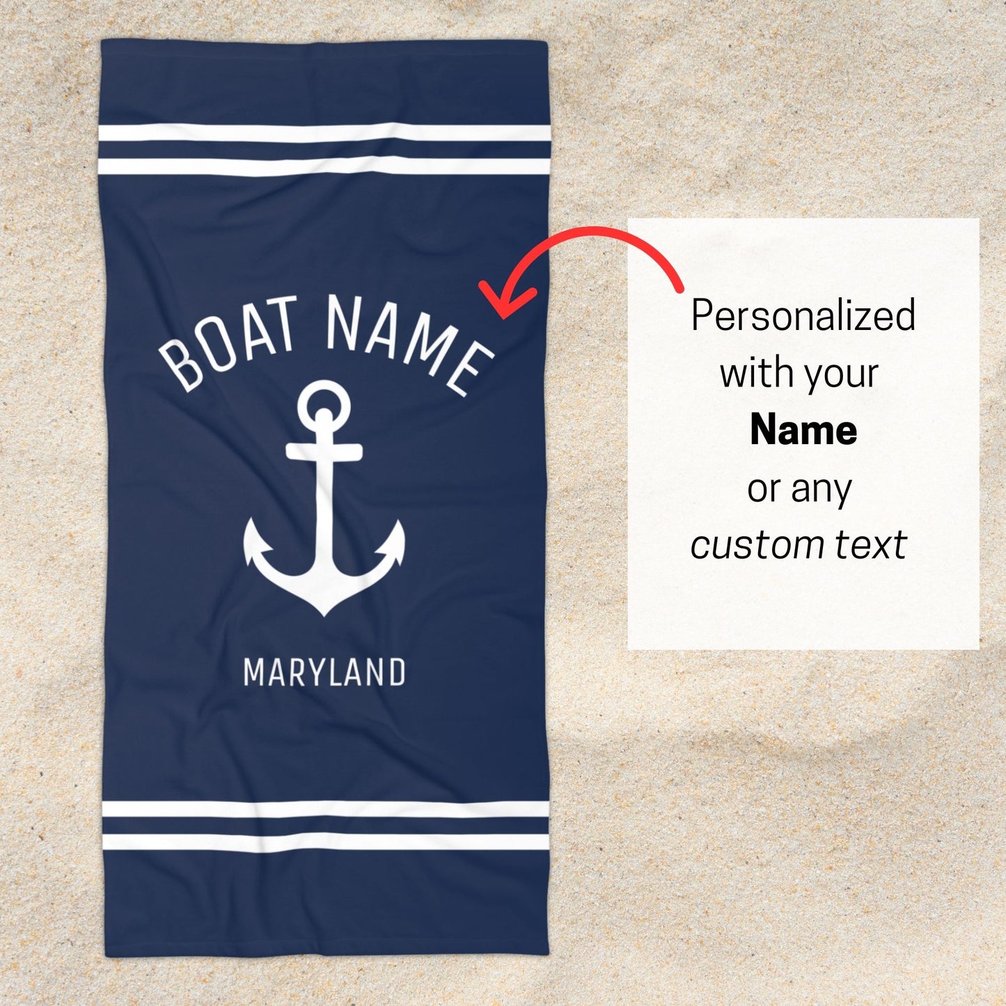 Luxury Navy Striped Boat Towel