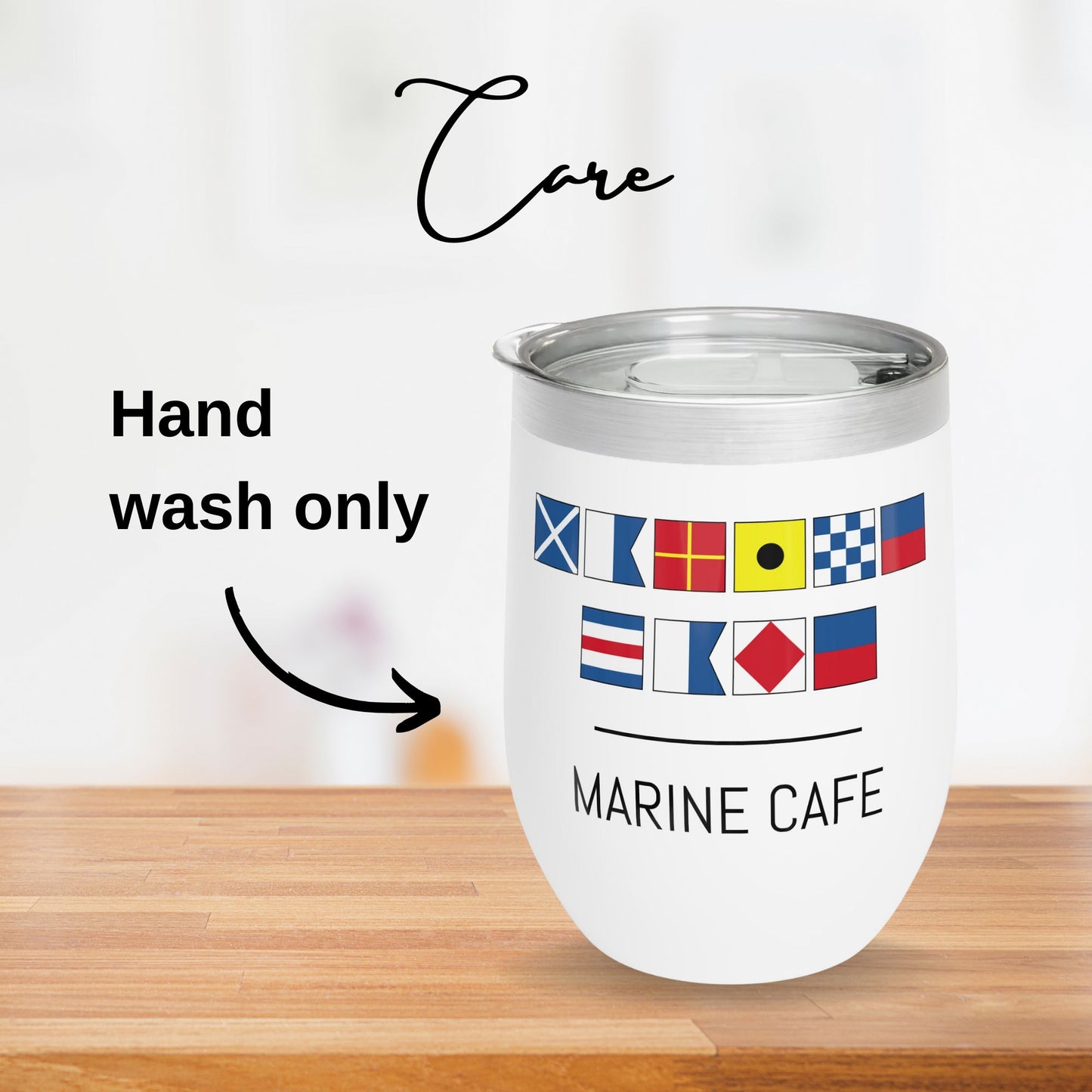 Nautical Flags Wine Tumbler - Stainless Steel 12oz