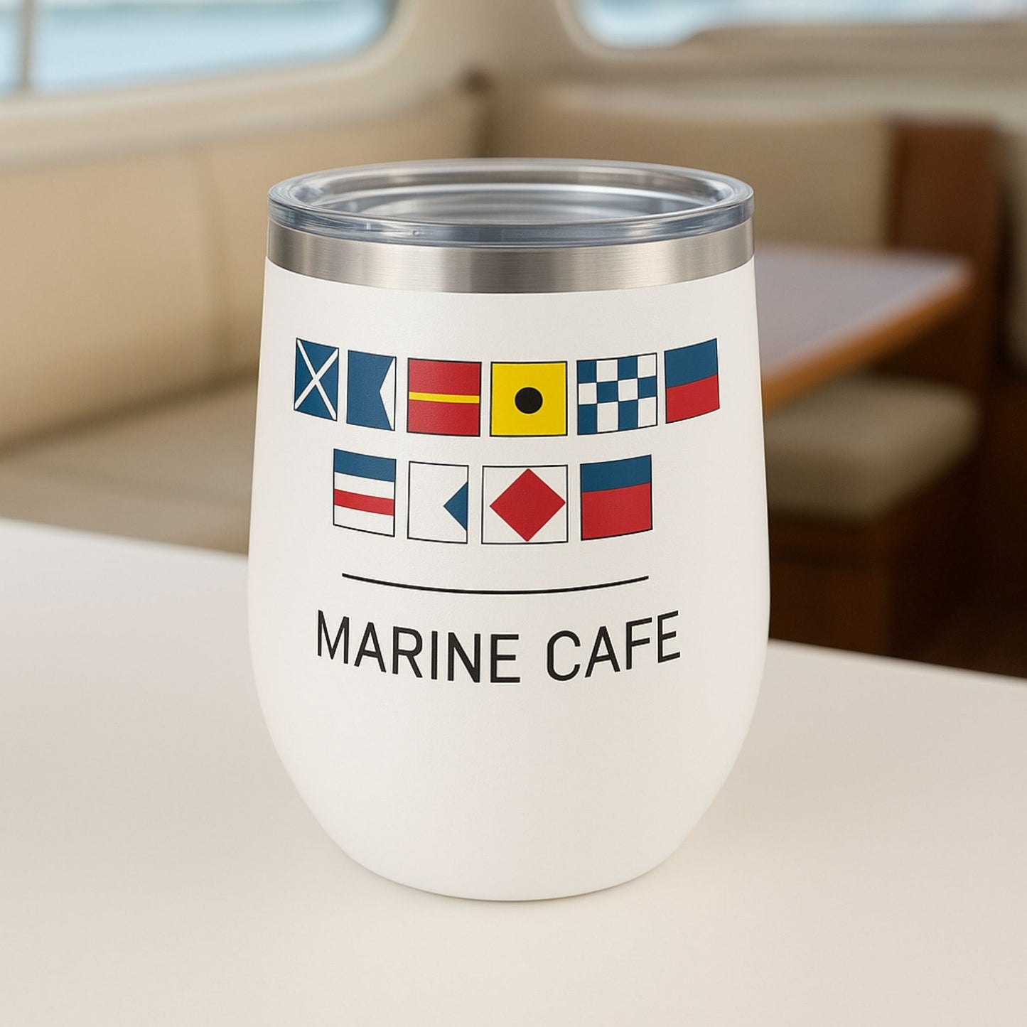 Nautical Flags Wine Tumbler - Stainless Steel 12oz