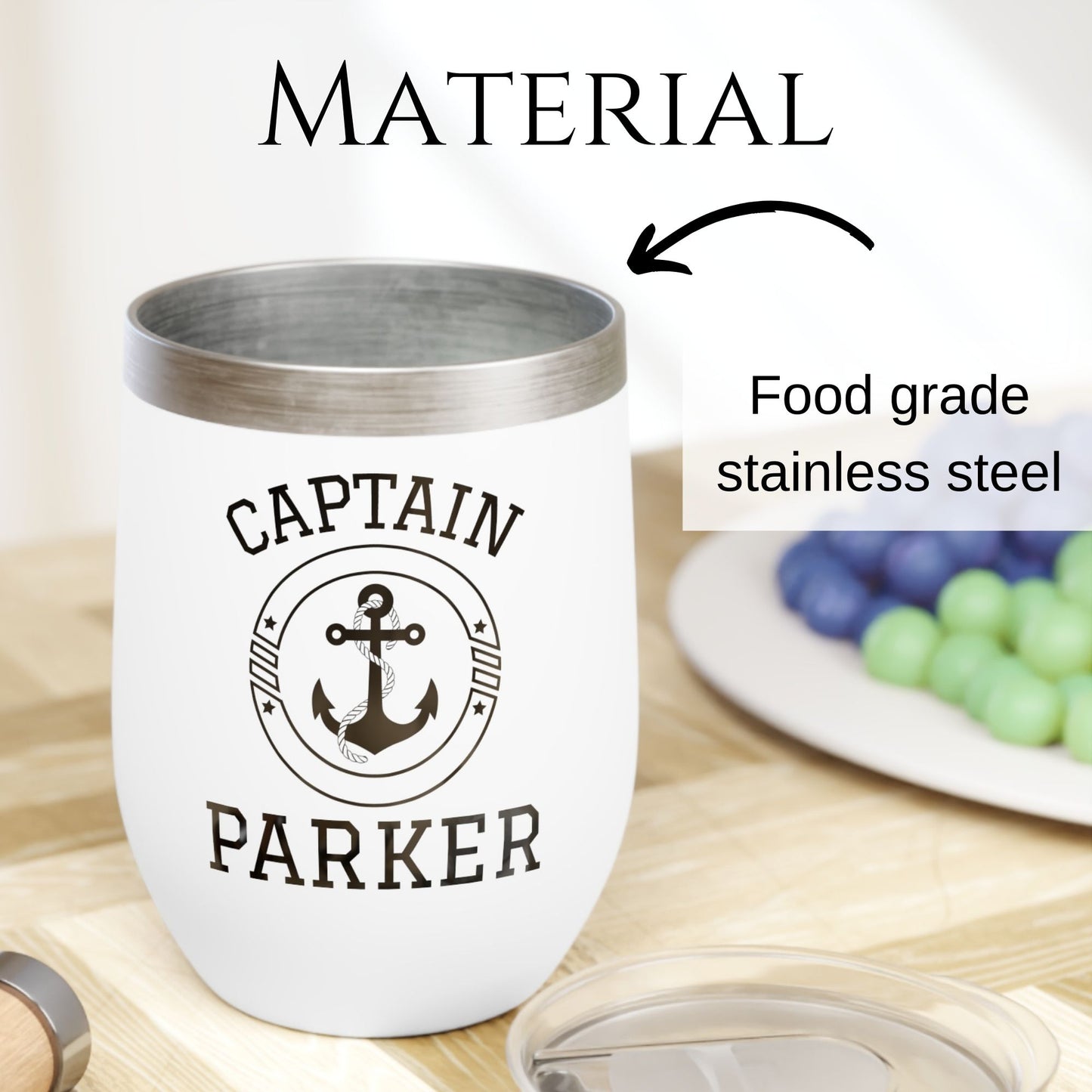 Personalized Wine Tumbler - Stainless Steel 12oz