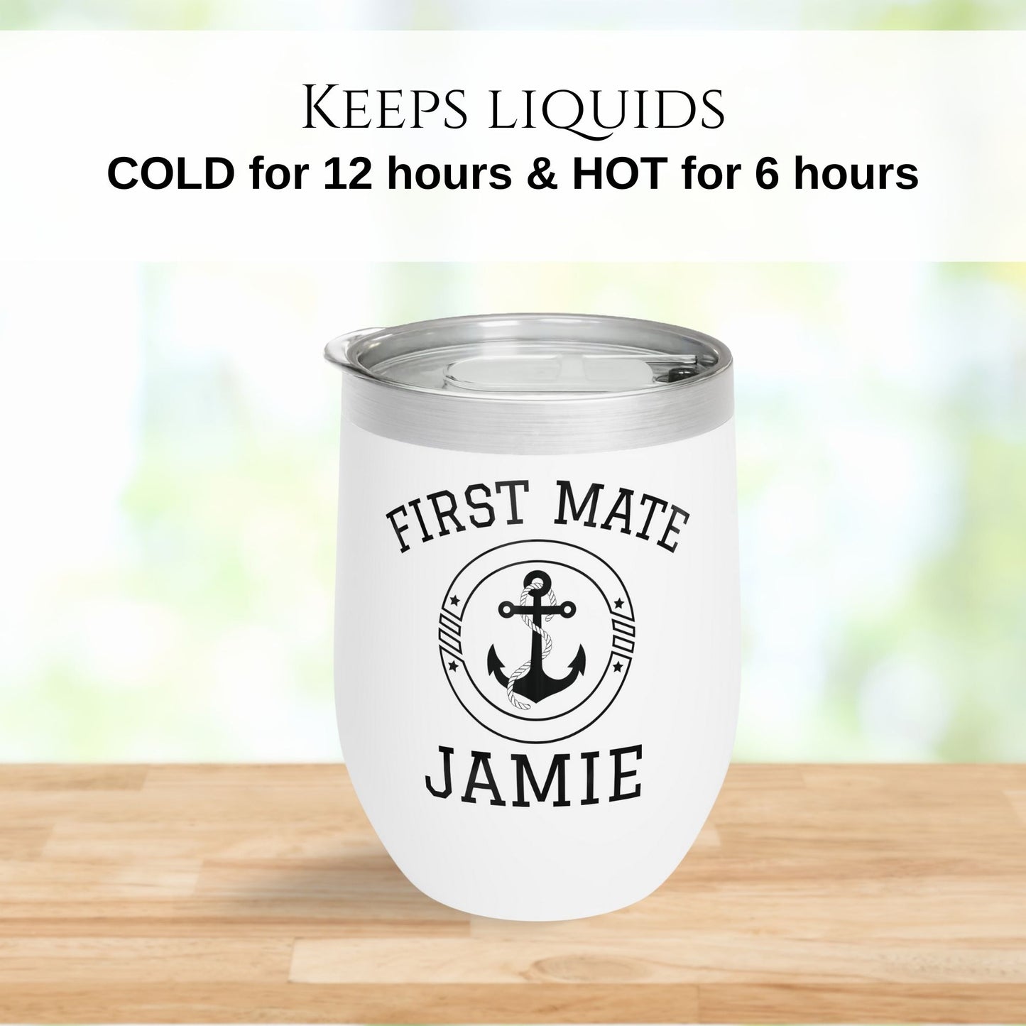 Personalized Wine Tumbler - Stainless Steel 12oz