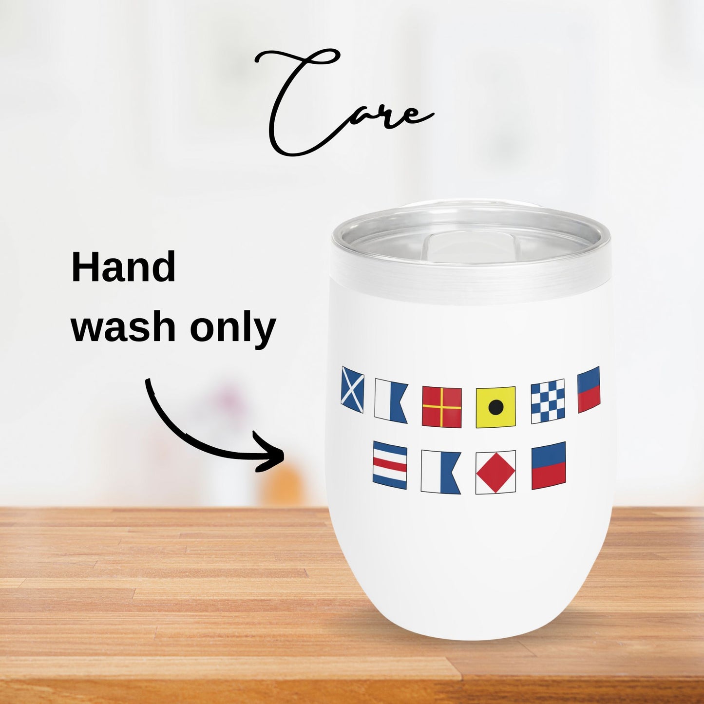 Nautical Flags Wine Tumbler