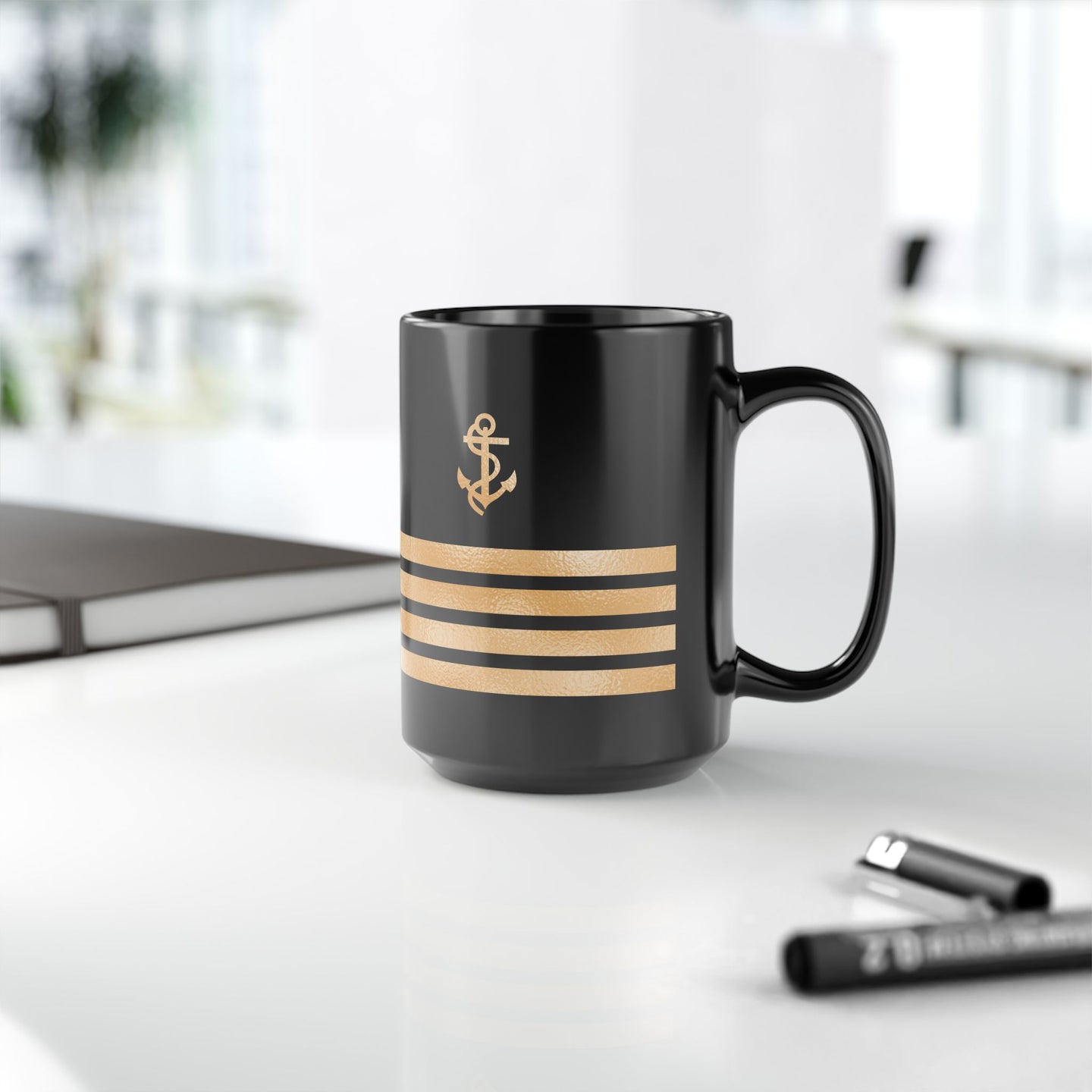 Black Mug with Captain Insignia