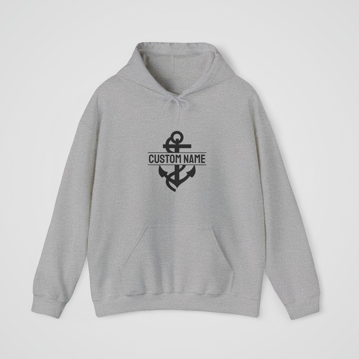 Personalized Hooded Sweatshirt with Nautical Anchor