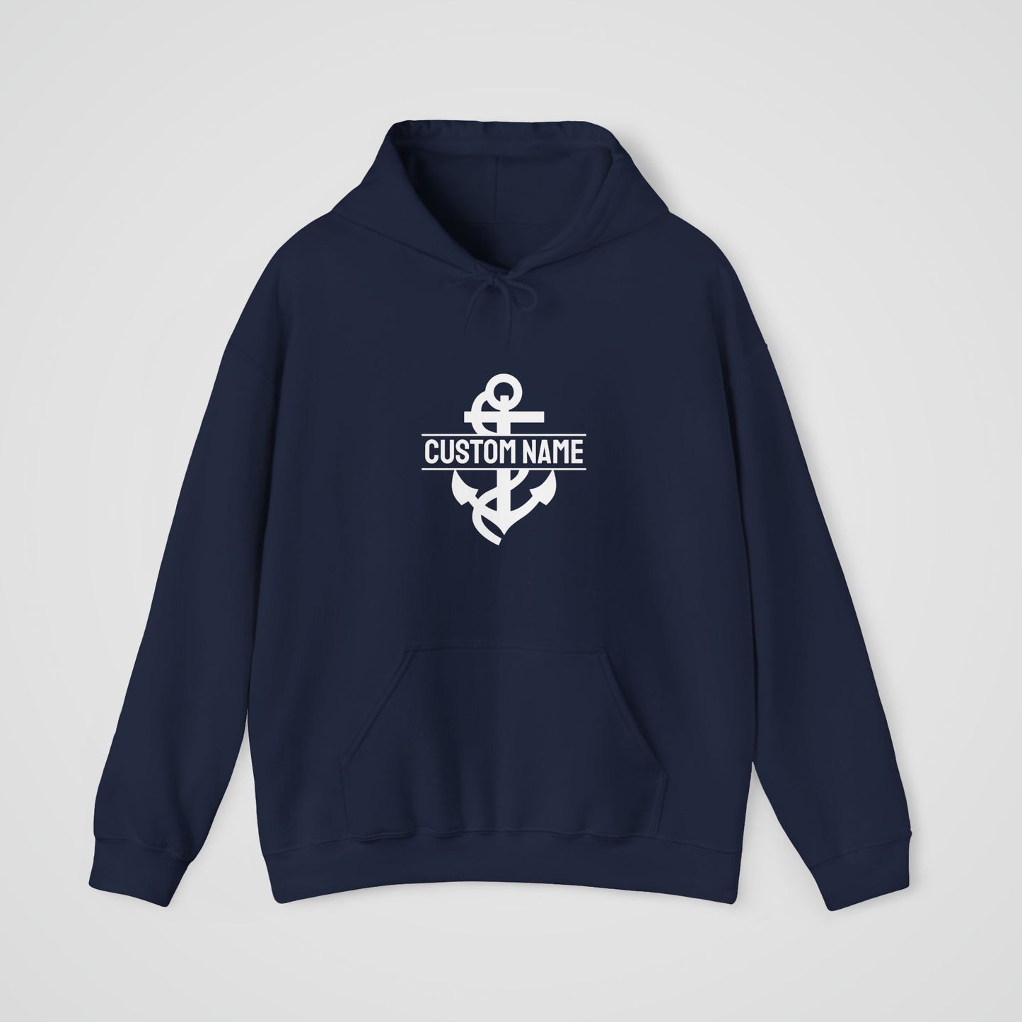 Personalized Hooded Sweatshirt with Nautical Anchor