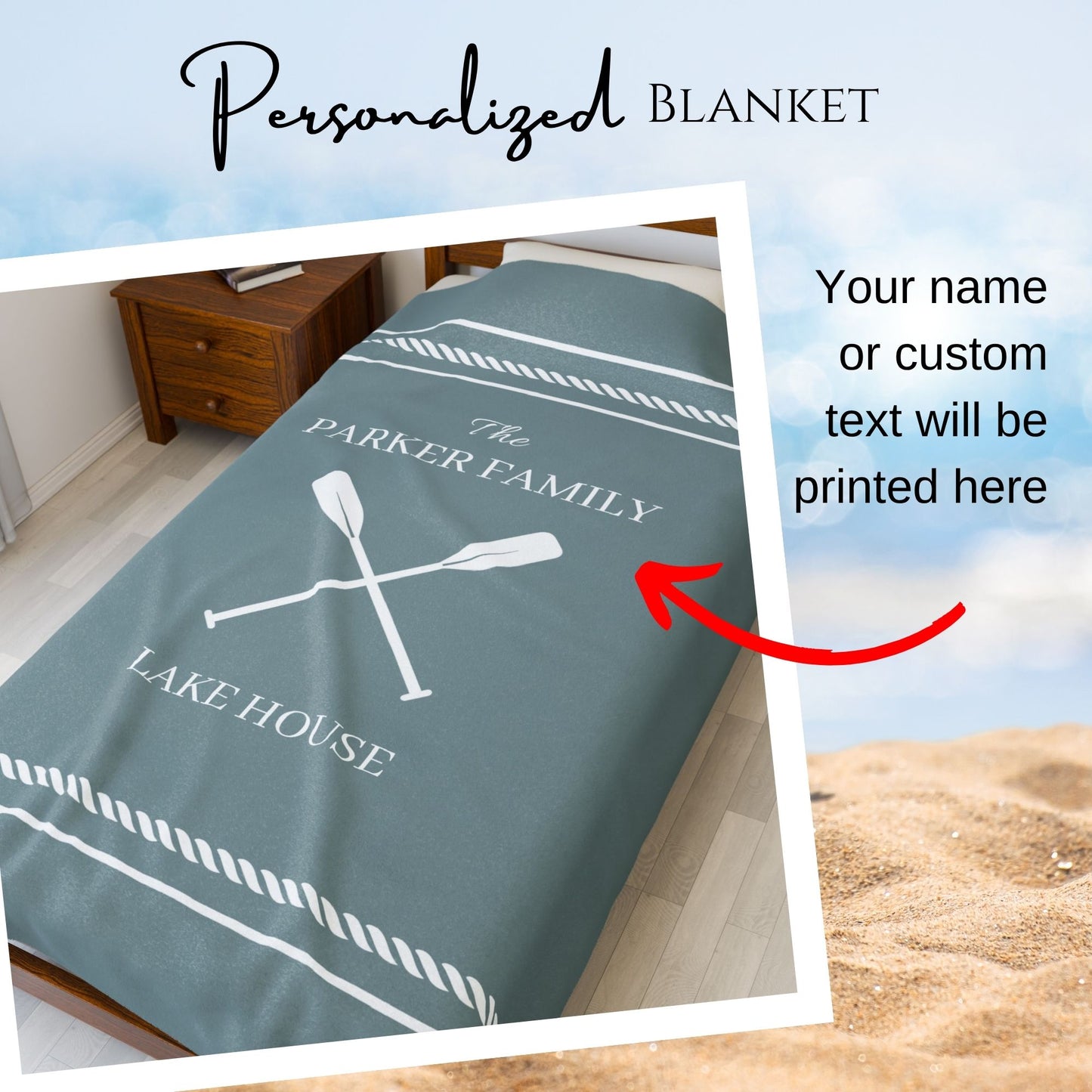 Personalized Lake House Blanket