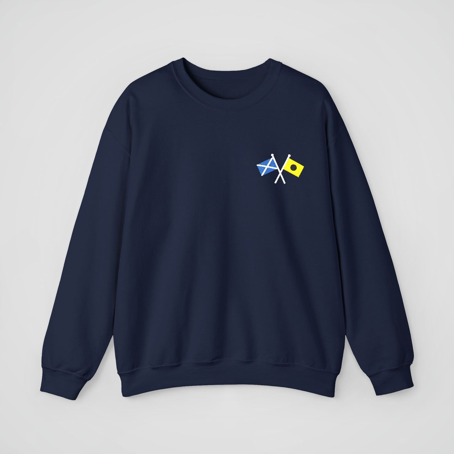 Personalized Embroidered Sweatshirt - Crossed Nautical Flags