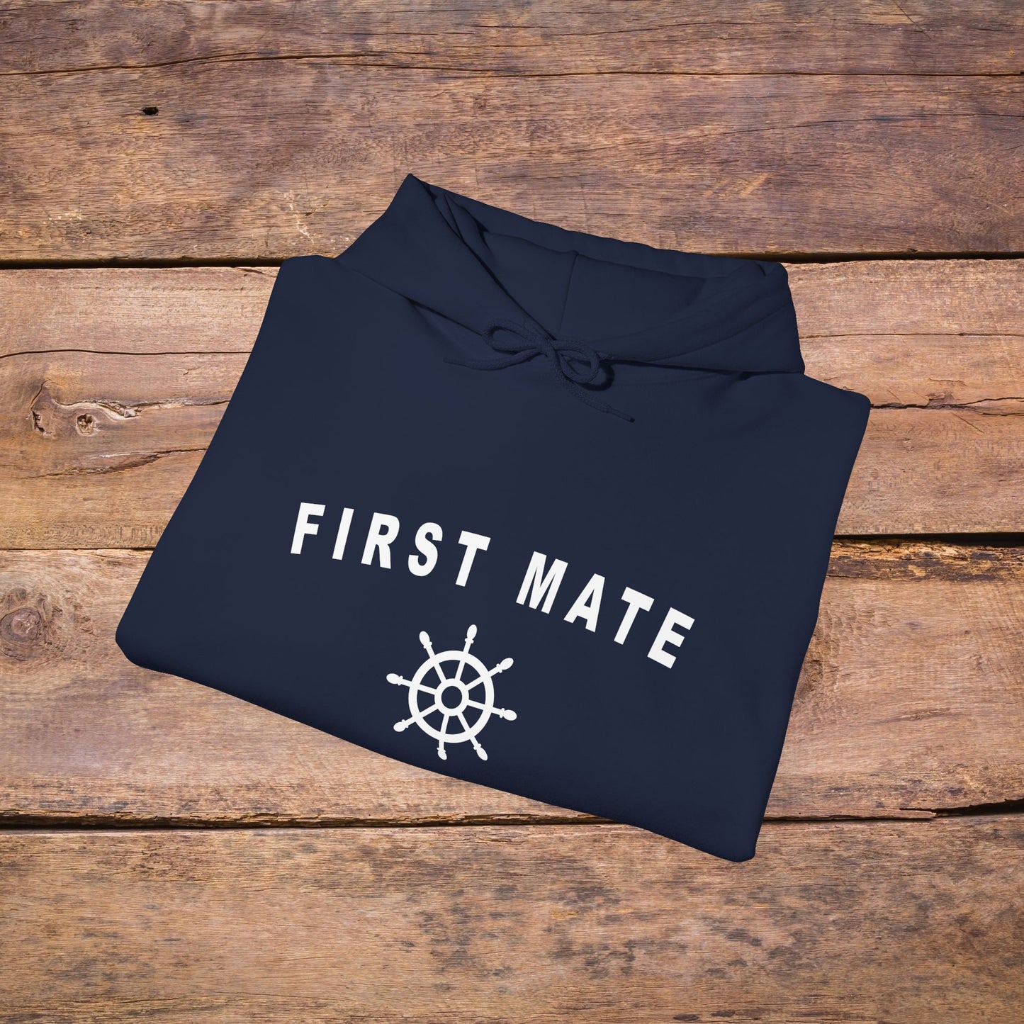 First Mate Hooded Sweatshirt with Ship Wheel