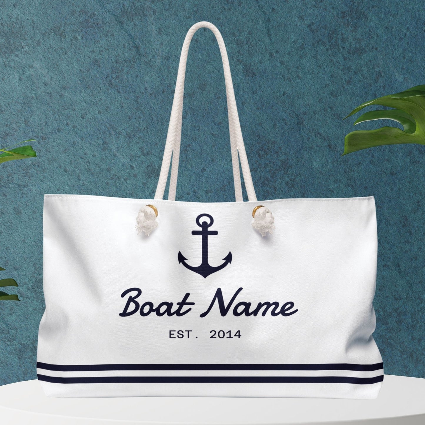 Personalized Nautical Anchor Bag with Boat Name and Port Location