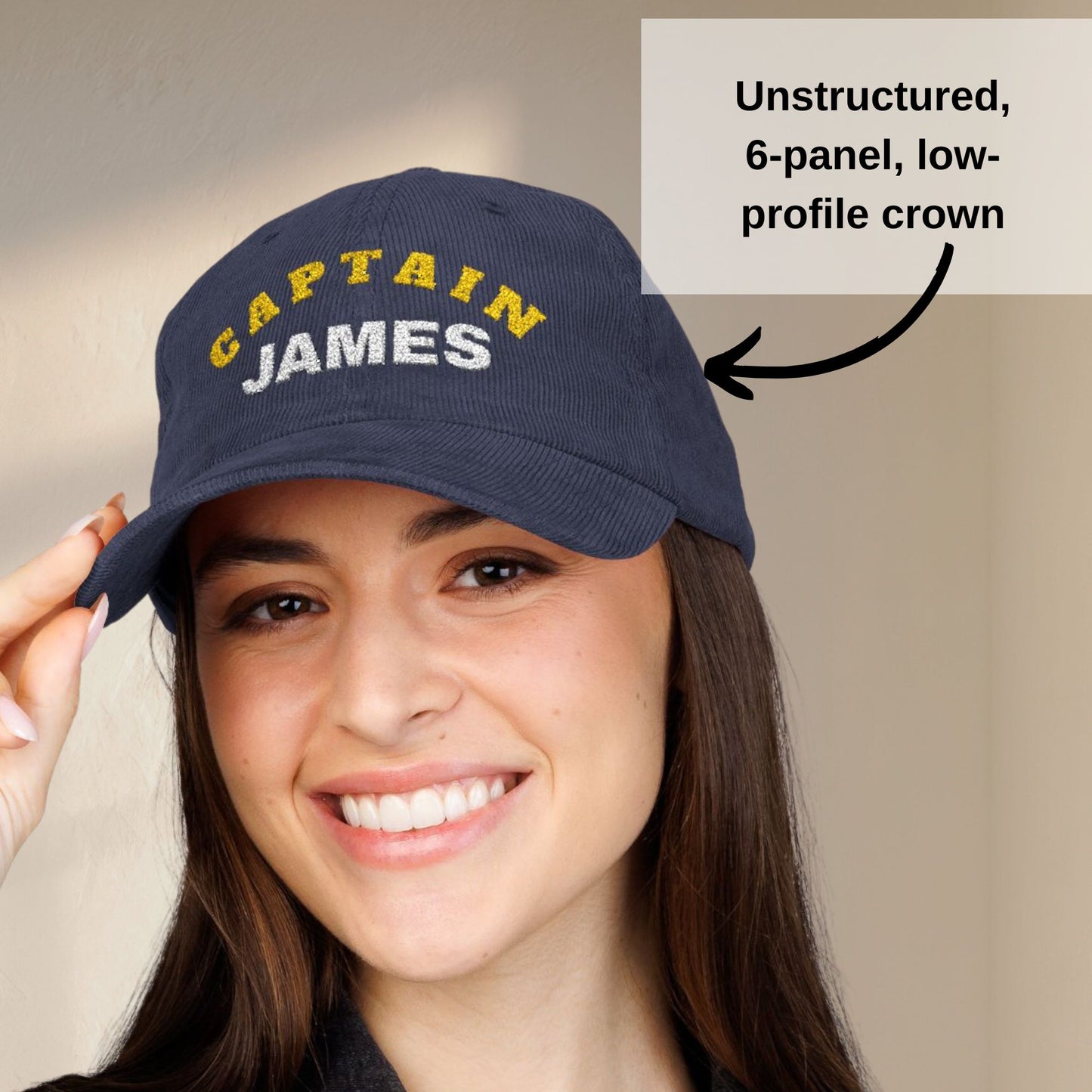 Personalized Captain or First Mate Corduroy Hat