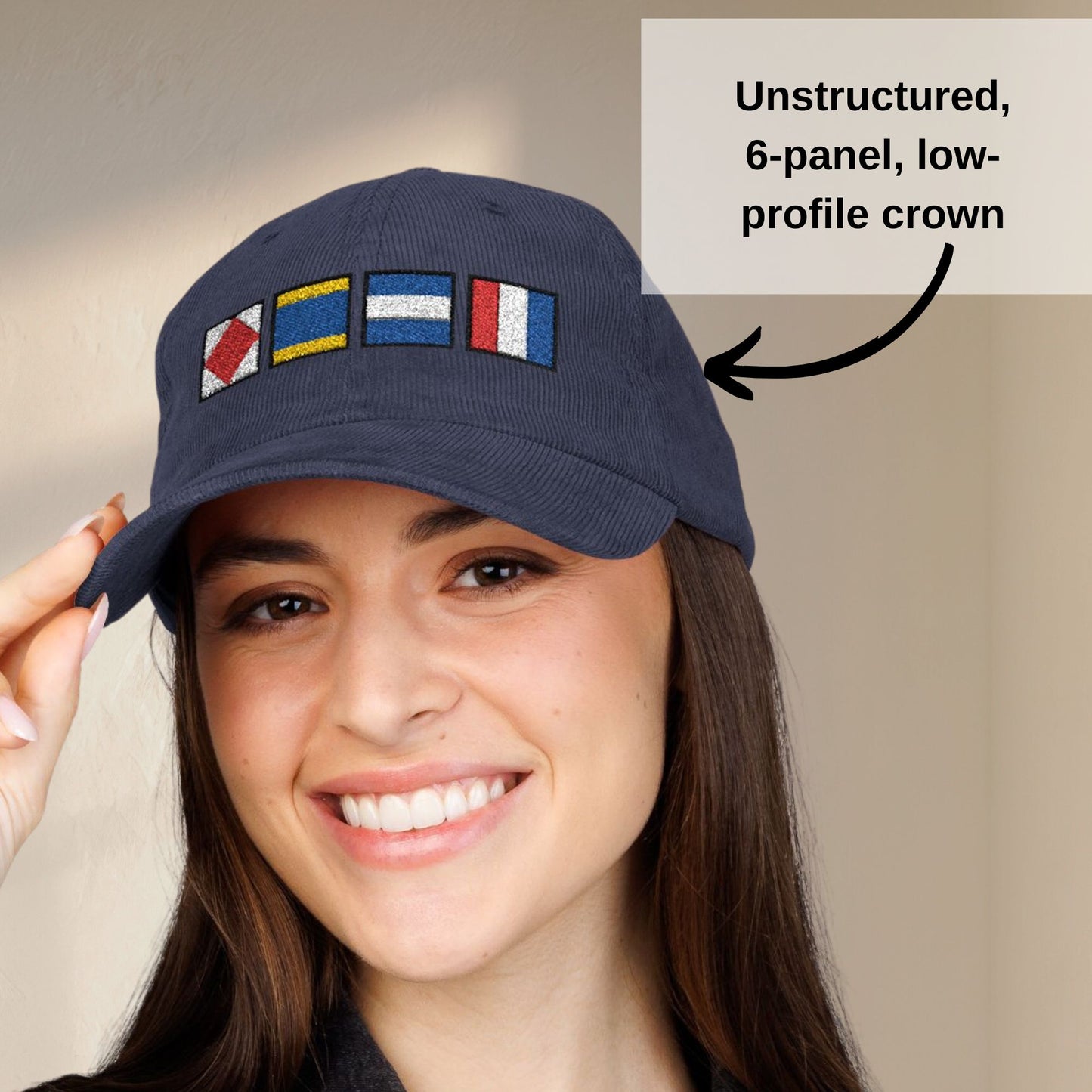 Personalized Nautical Flags Corduroy Hat