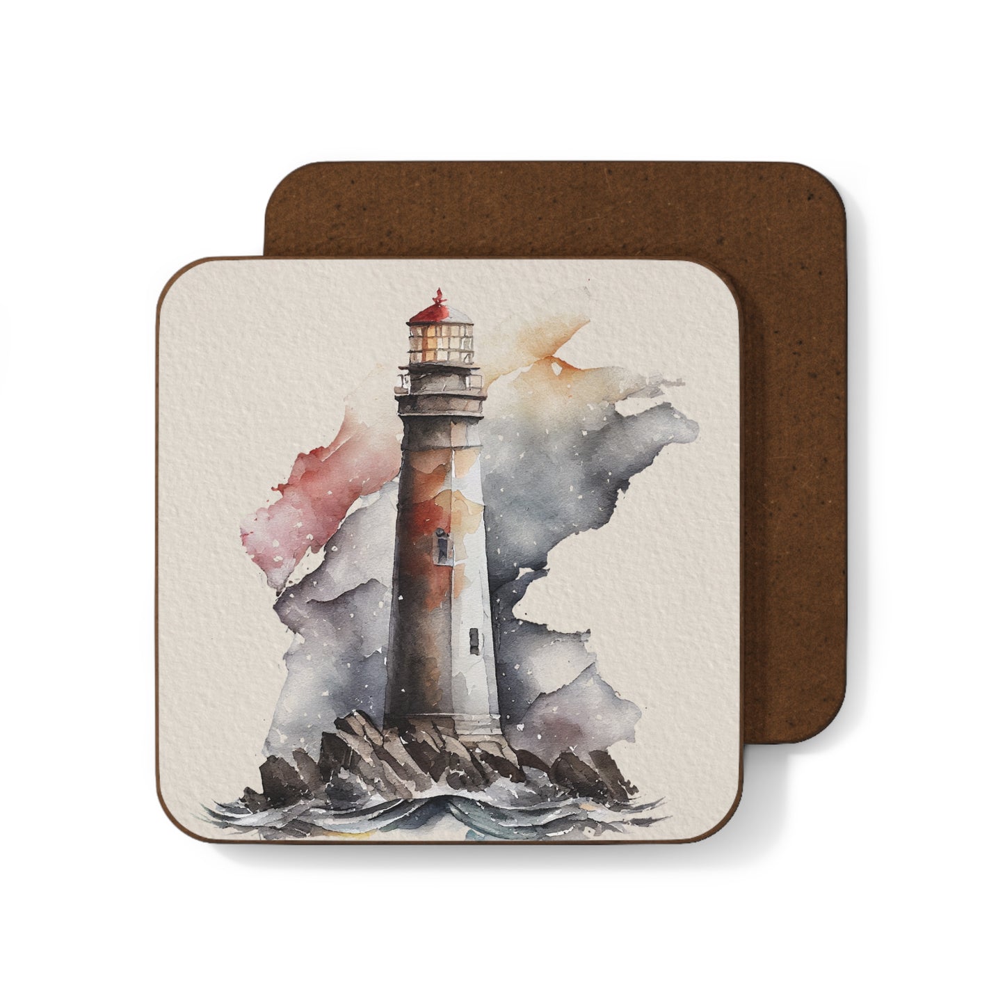 Lighthouse Coaster - Set of 4 (Hardboard Back)