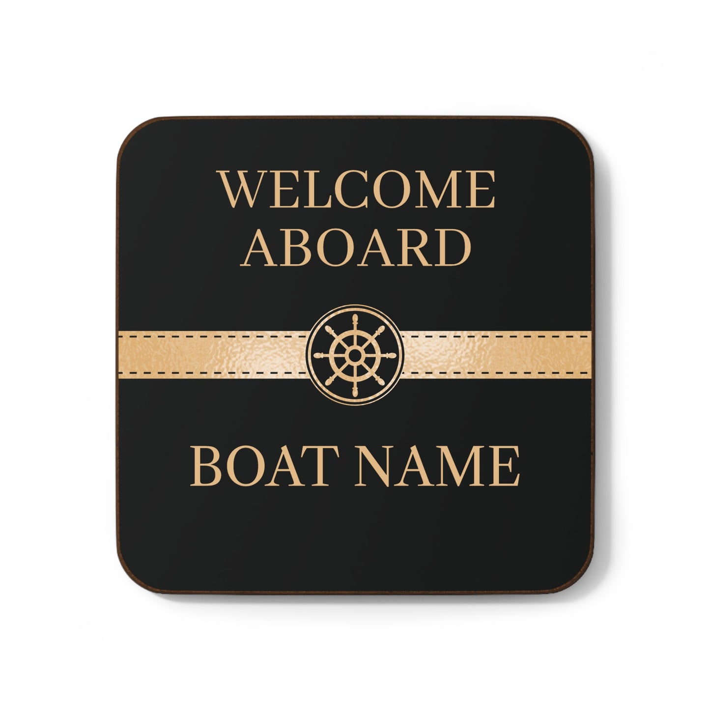 Boat Name Coaster - Ship Wheel (Set of 4)
