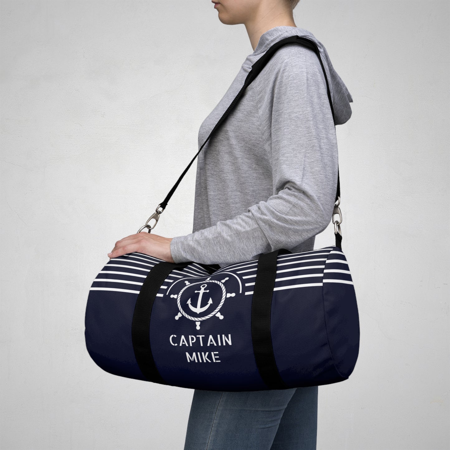 Anchor & Ship Wheel Duffel Bag – Personalized Nautical Sports & Travel Bag
