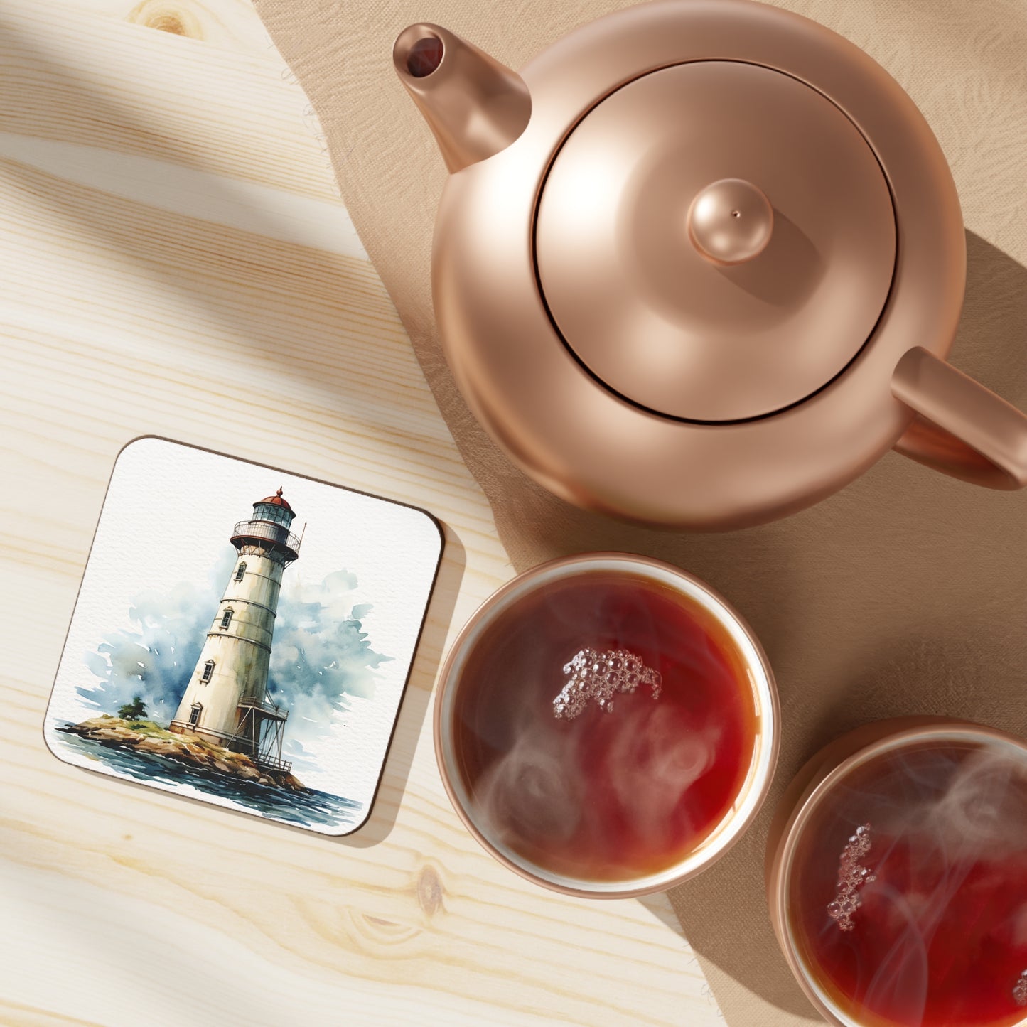 Lighthouse Coaster - Set of 4 (Hardboard Back)