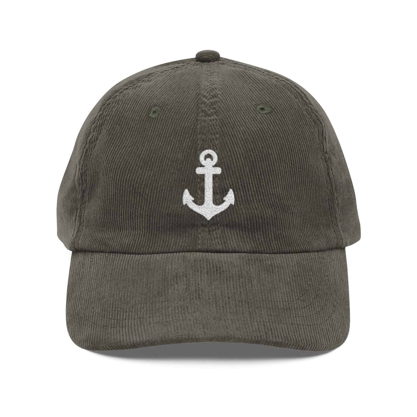 Embroidered Anchor Corduroy Hat