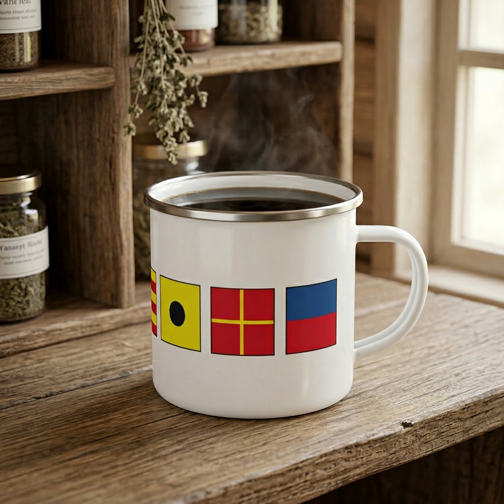 Nautical Flags Enamel Mug
