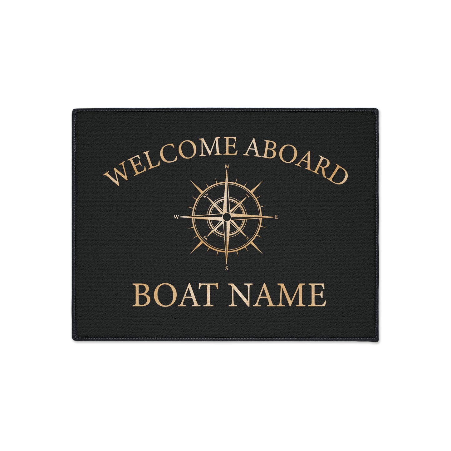 Gold Compass Welcome Mat for Boats and Yacht