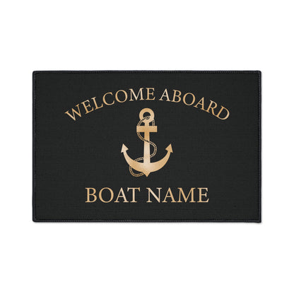 Gold Compass Welcome Mat for Boats and Yacht