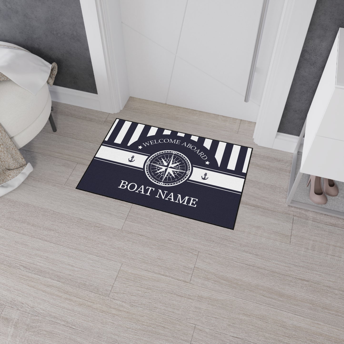 Personalized Welcome Aboard Mat for Boat or Yacht