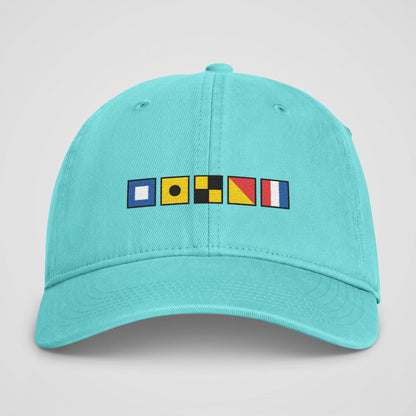 Personalized Nautical Flags Coastal Washed Cap