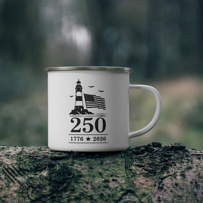 America 250 Lighthouse Enamel Mug
